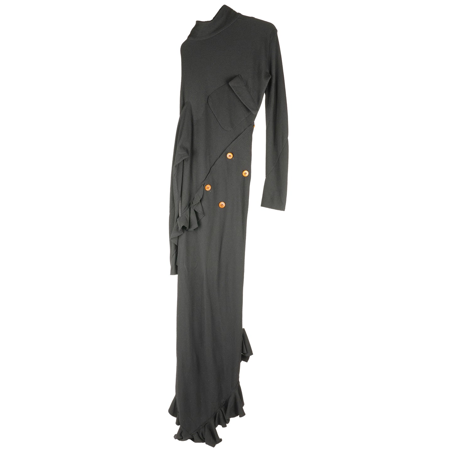 ASYMMETRY DRESS COAT / BLACK