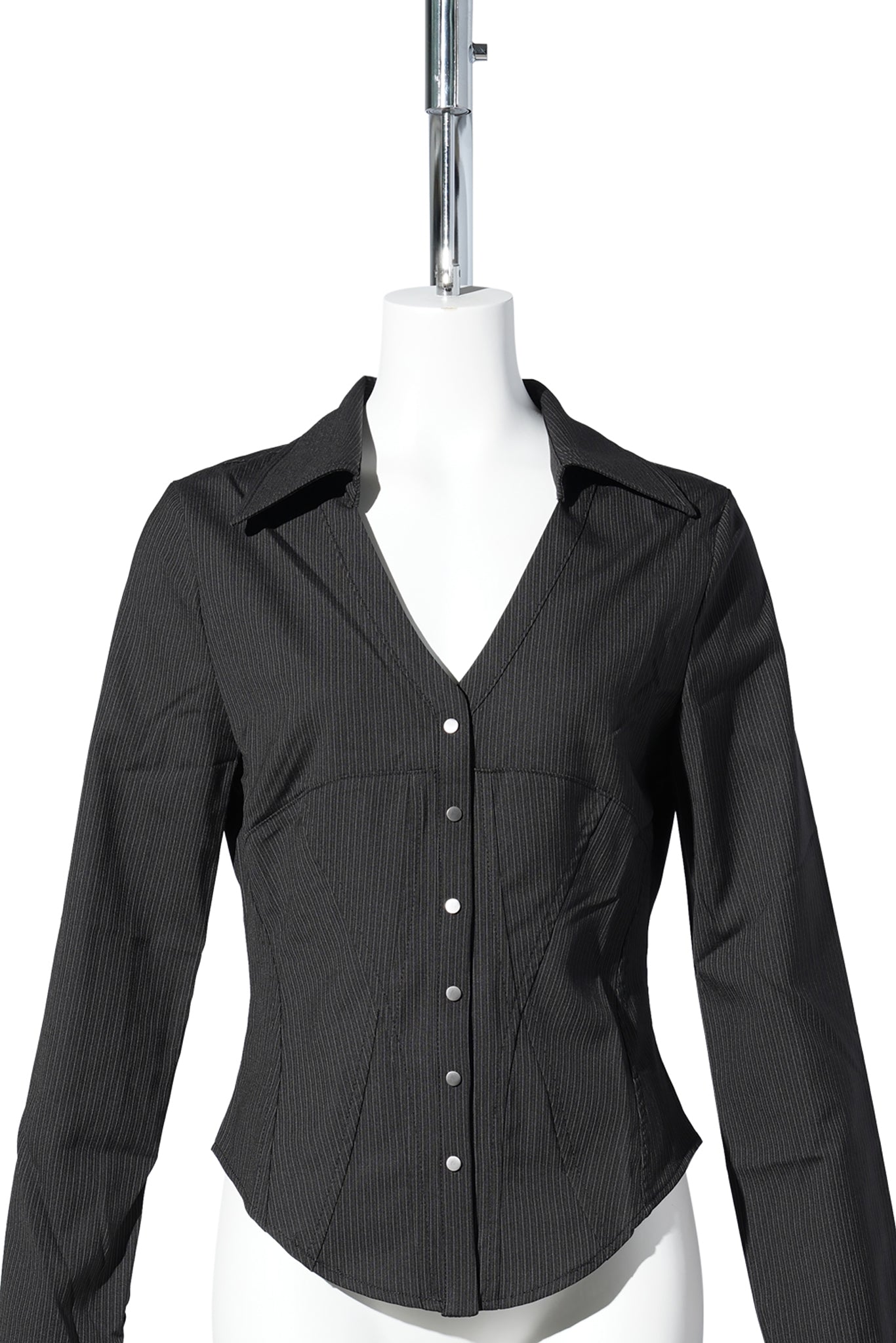 CANDICE CORSET SHIRT / BLACK STRIPE