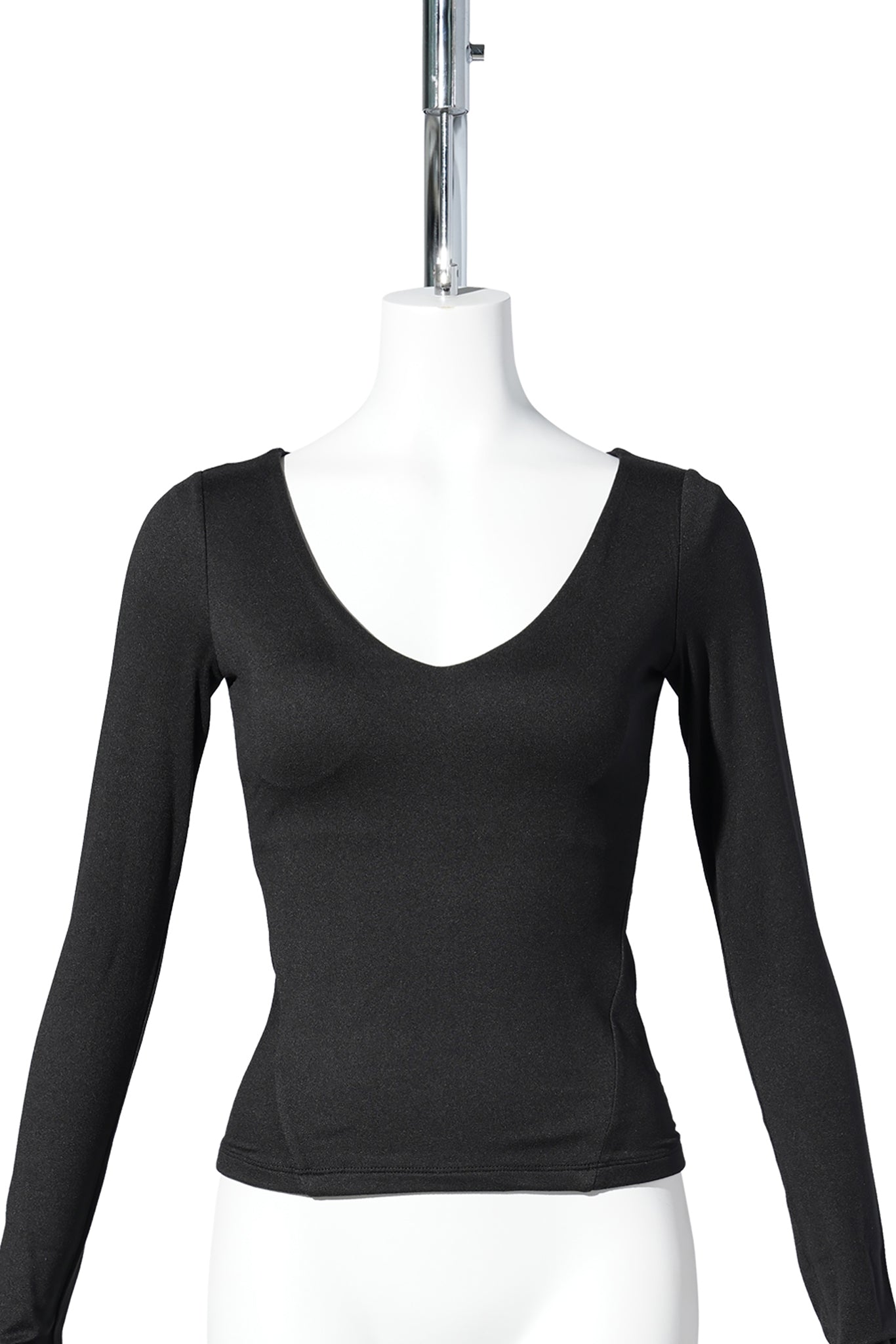V NECK CONTOUR T / BLACK