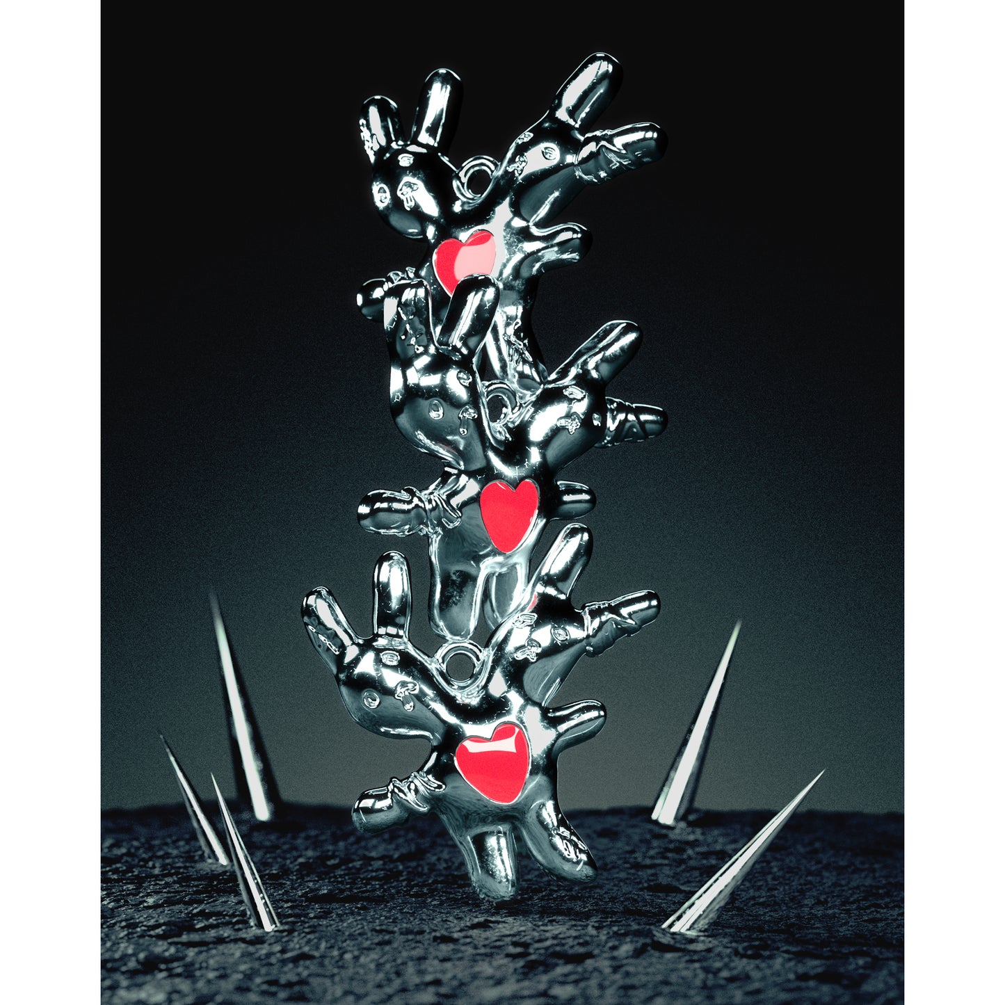 MUTANT RABBIT NECKLACE / SILVER