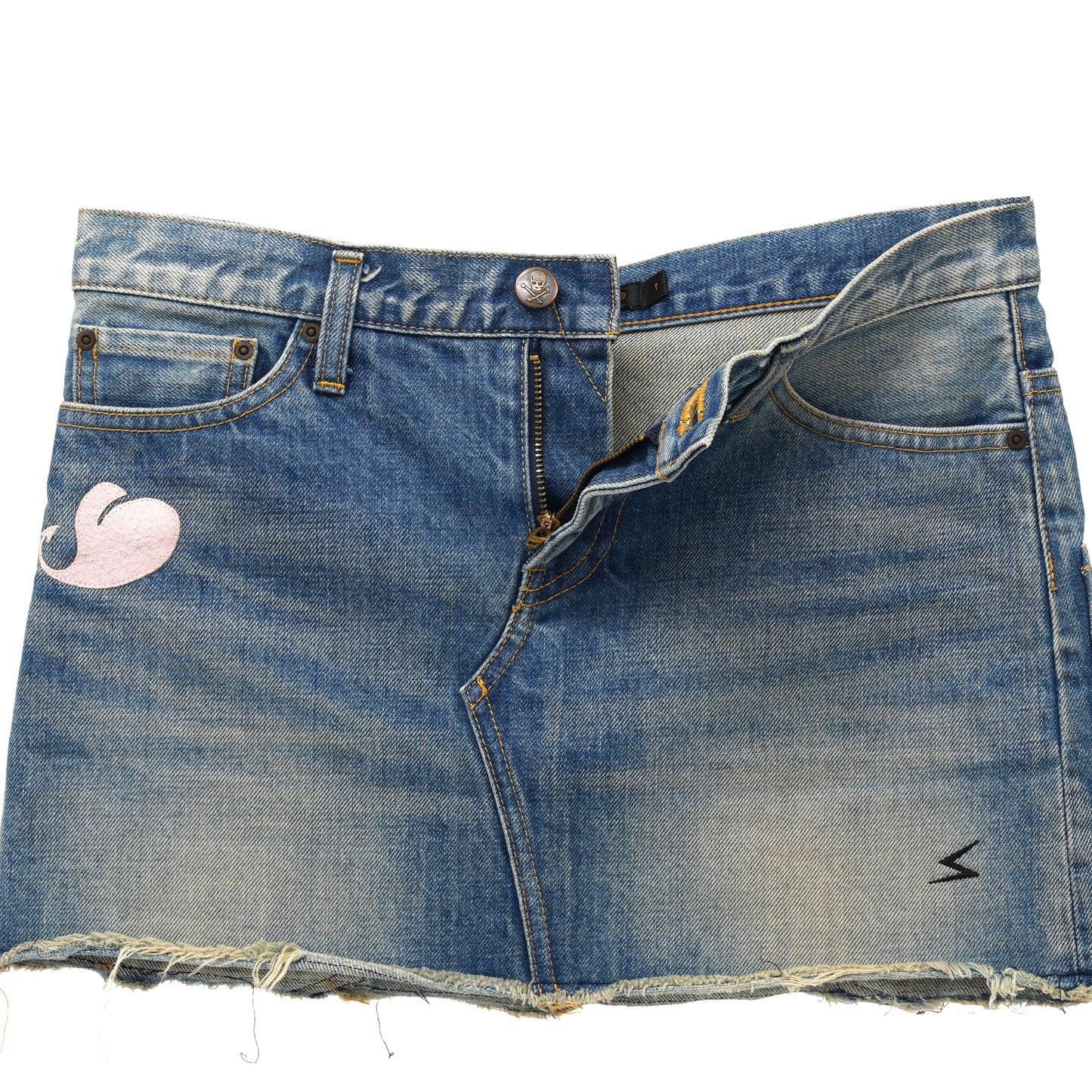 PATCHWORK DENIM SKIRT / INDIGO