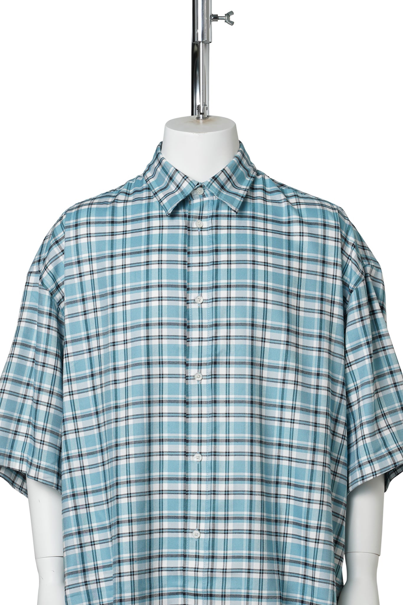 SETAR SS FLUID CHECK FLANNEL MIDSUMMER / DXB:TURQUOISE/BLUE/WHITE