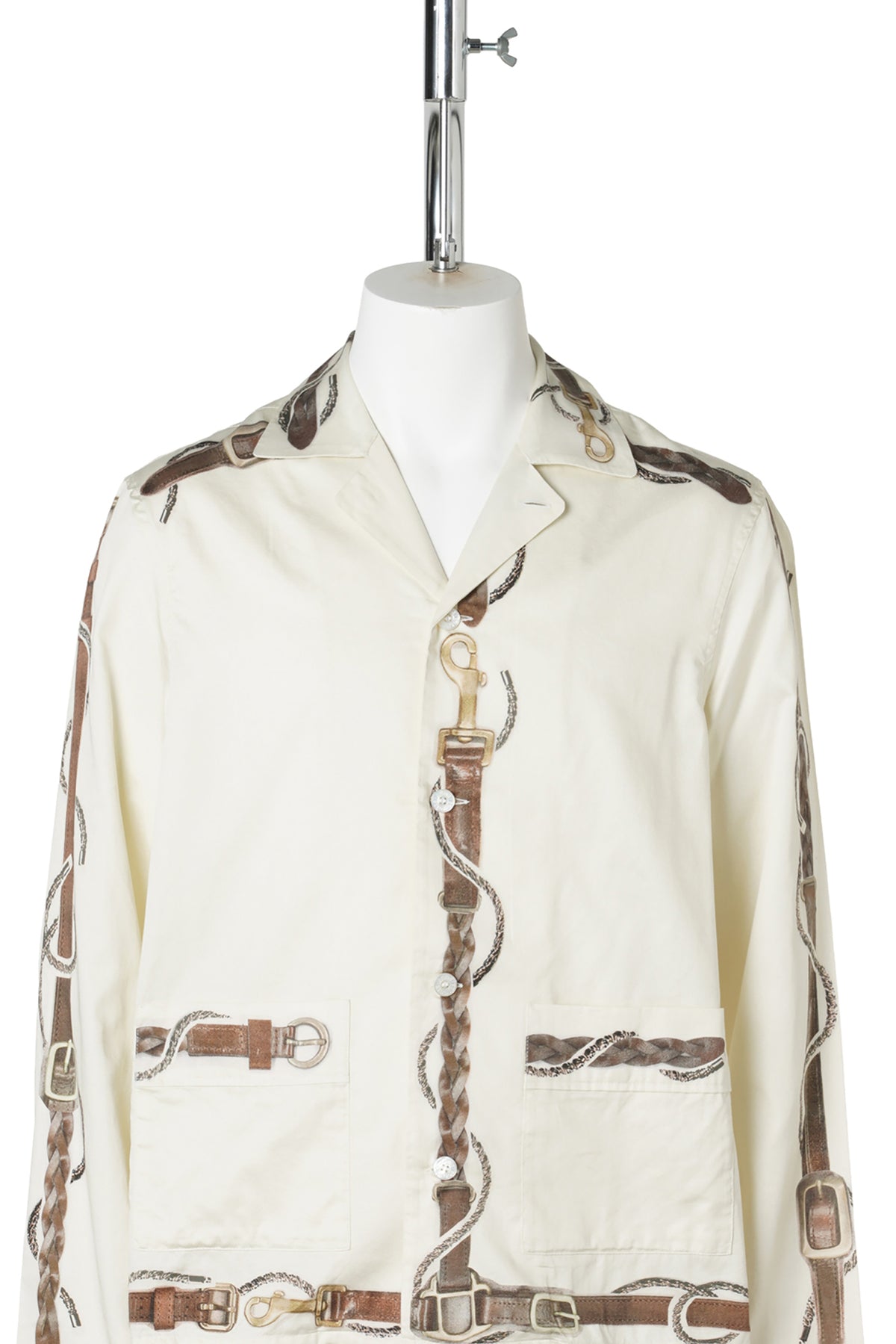 SAMIRO LS HORSE AND BELTS COTTON SATIN / AO0:WHITE/BROWN