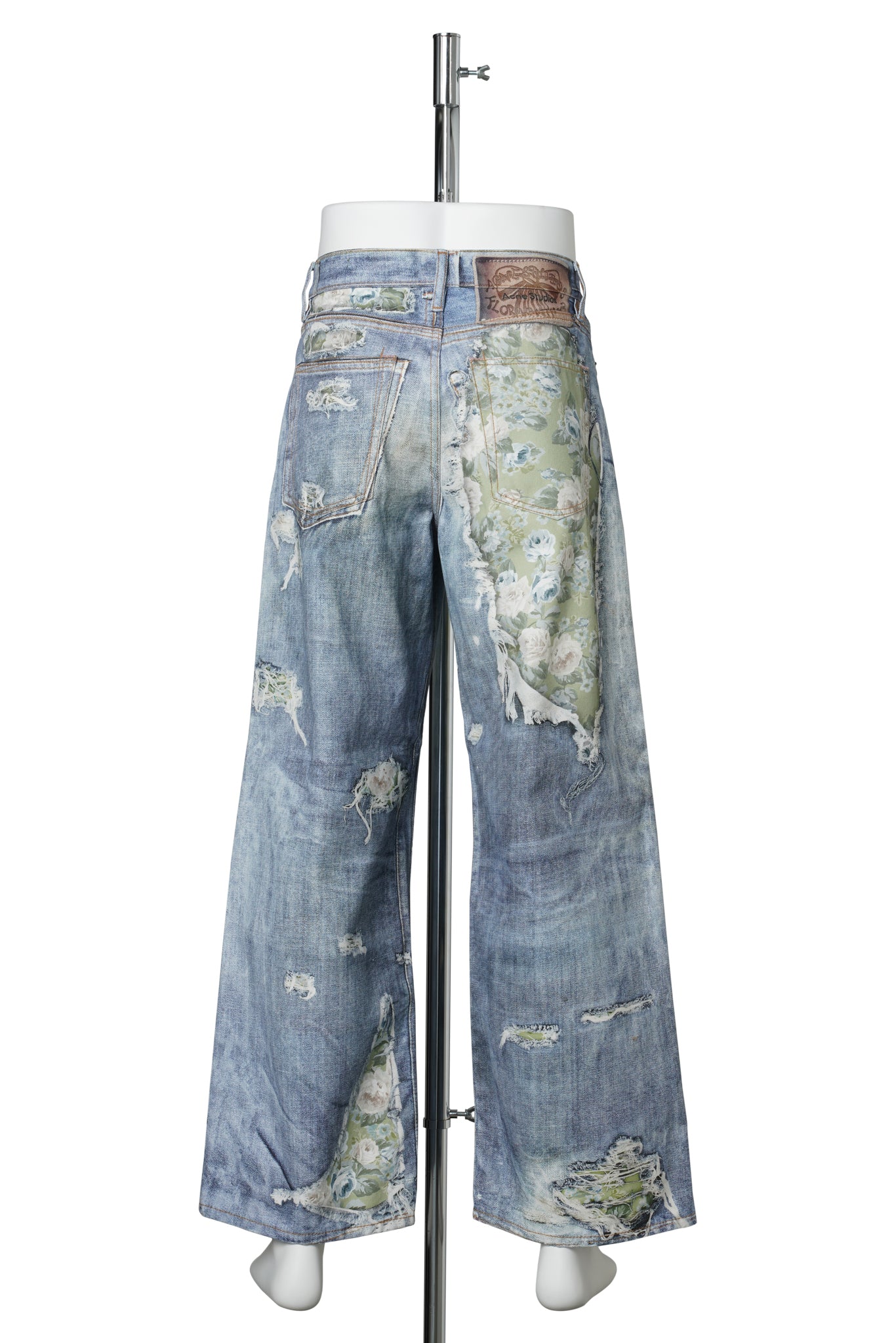 Acne Studios 1981 U TLO DENIM ROSE PRINT MIDSUMMER / AFY:BLUE/GREEN