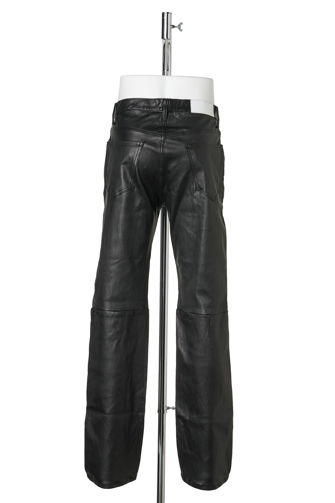 LEATHER STRAIGHT PANTS / BLACK