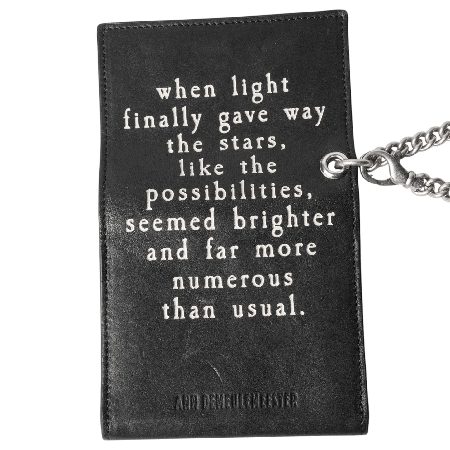 BOJAN SMALL WALLET WITH CHAIN WITH "WHEN LIGHT" PRINT / 099:BLACK