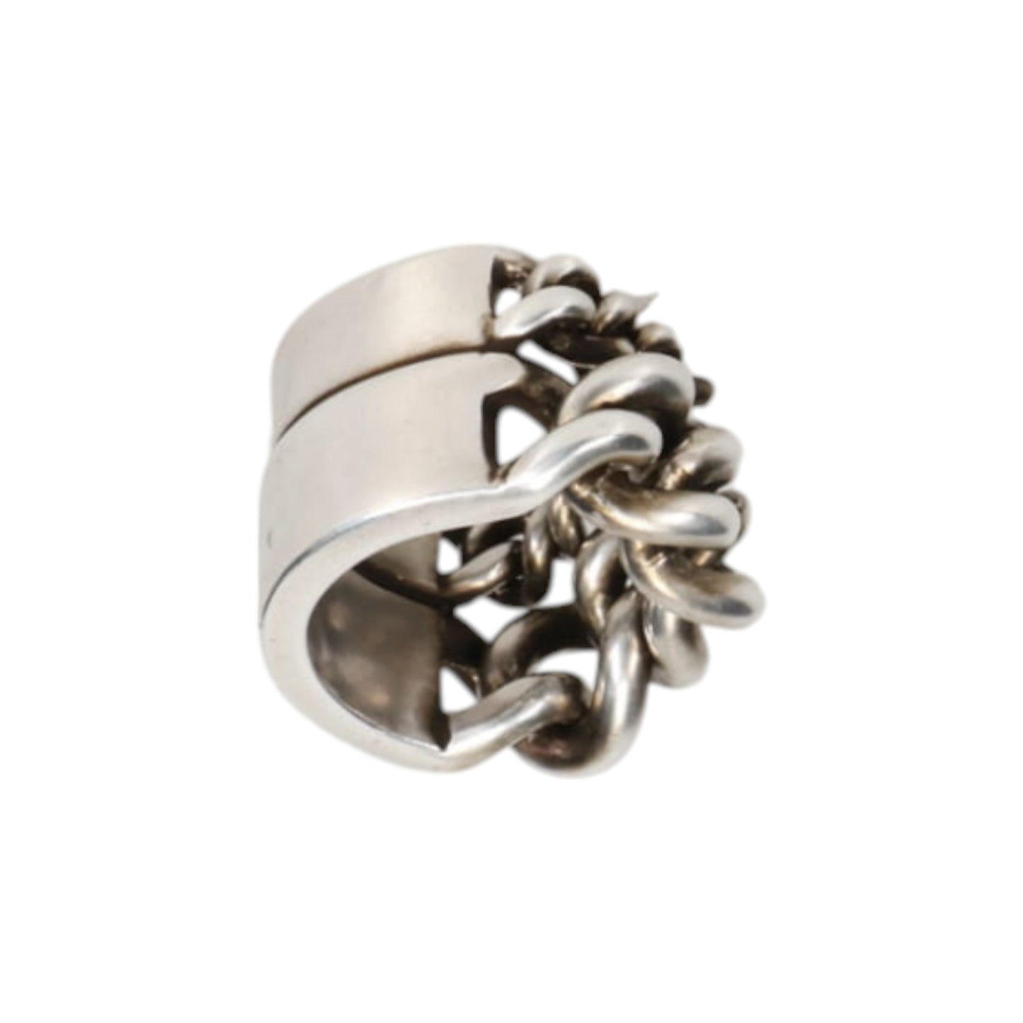 IZE DOUBLE CHAINS RING / ANT IQUE SILVER