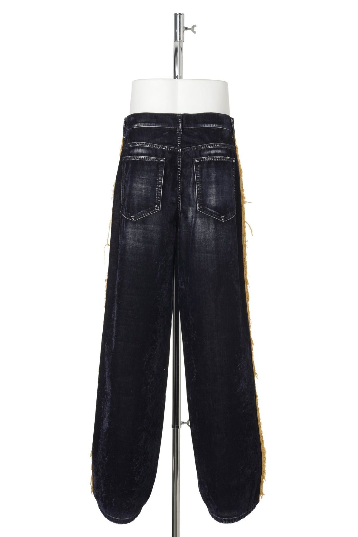 HANNO 5-POCKETS STRAIGHT LEG LOOSE TROUSERS WITH SIDE BANDS / 590:NAVY