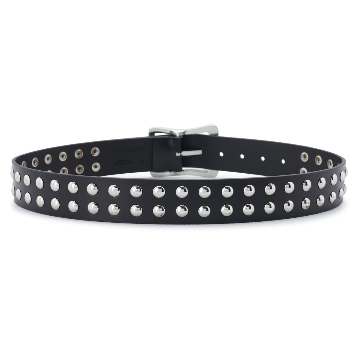 YOKA 4 CM BELT WITH FLARED BUCKLE AND STUDS / 099:BLACK