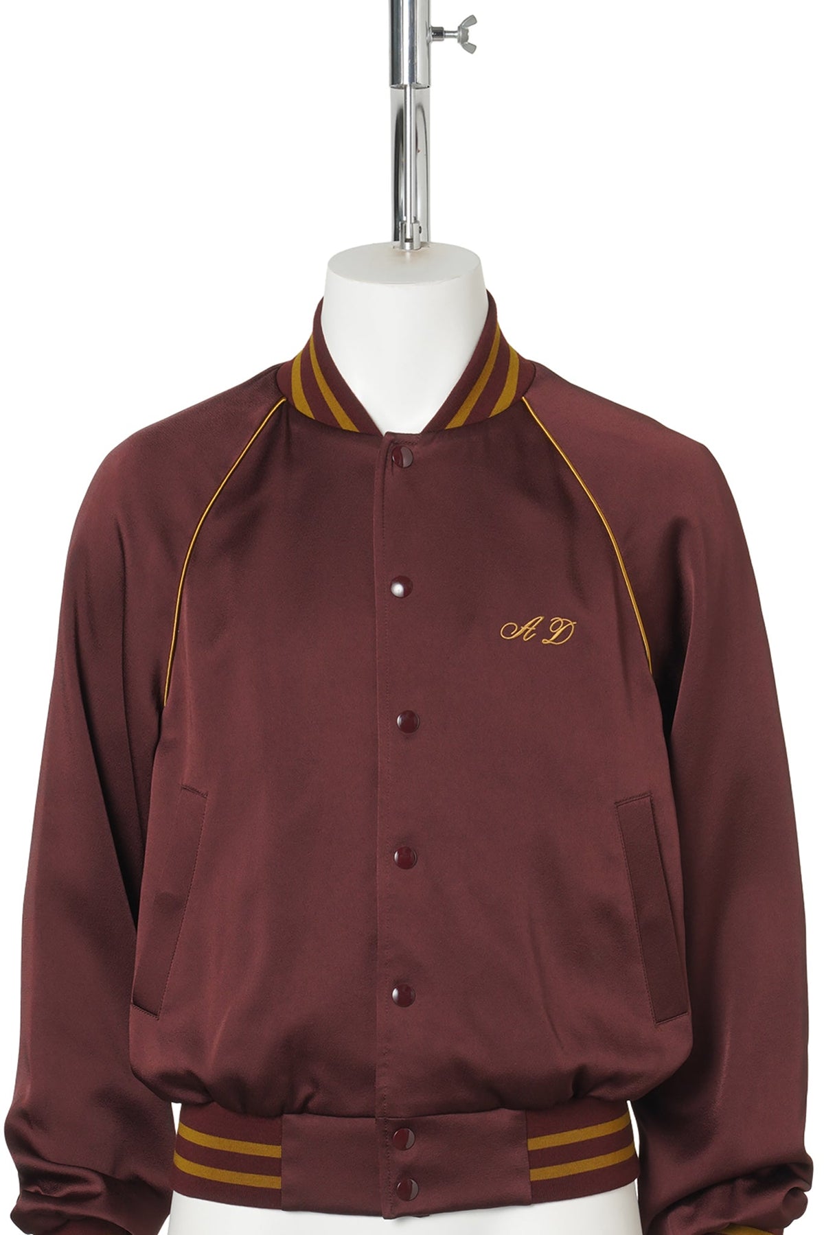 SLIM FIT RAGLAN BOMBER WITH "LOVERS FOREVER" EMBROIDERY / 389:MAHOGANY