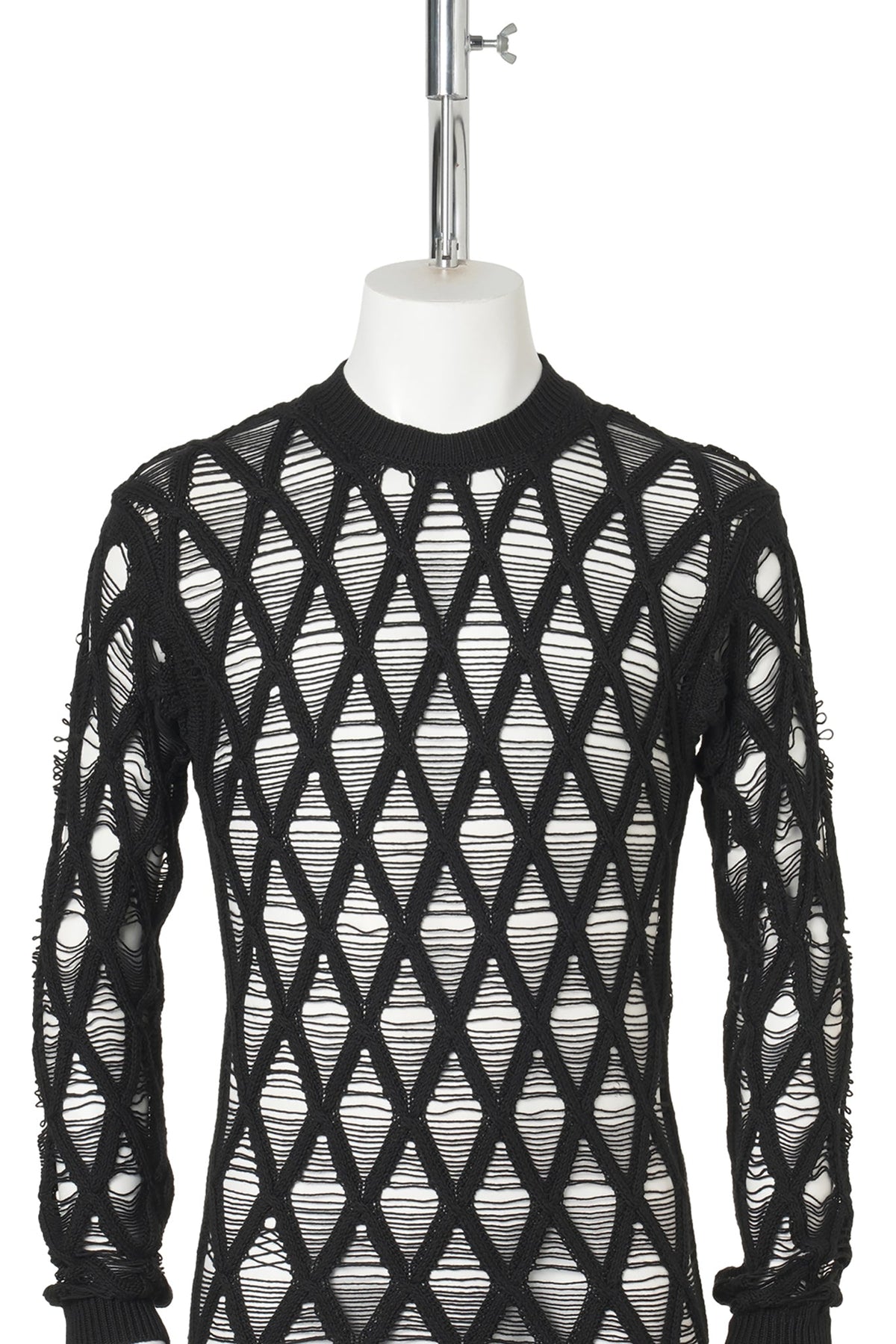 CARLOS DIAMOND STITCH CREW NECK SWEATER / 099:BLACK