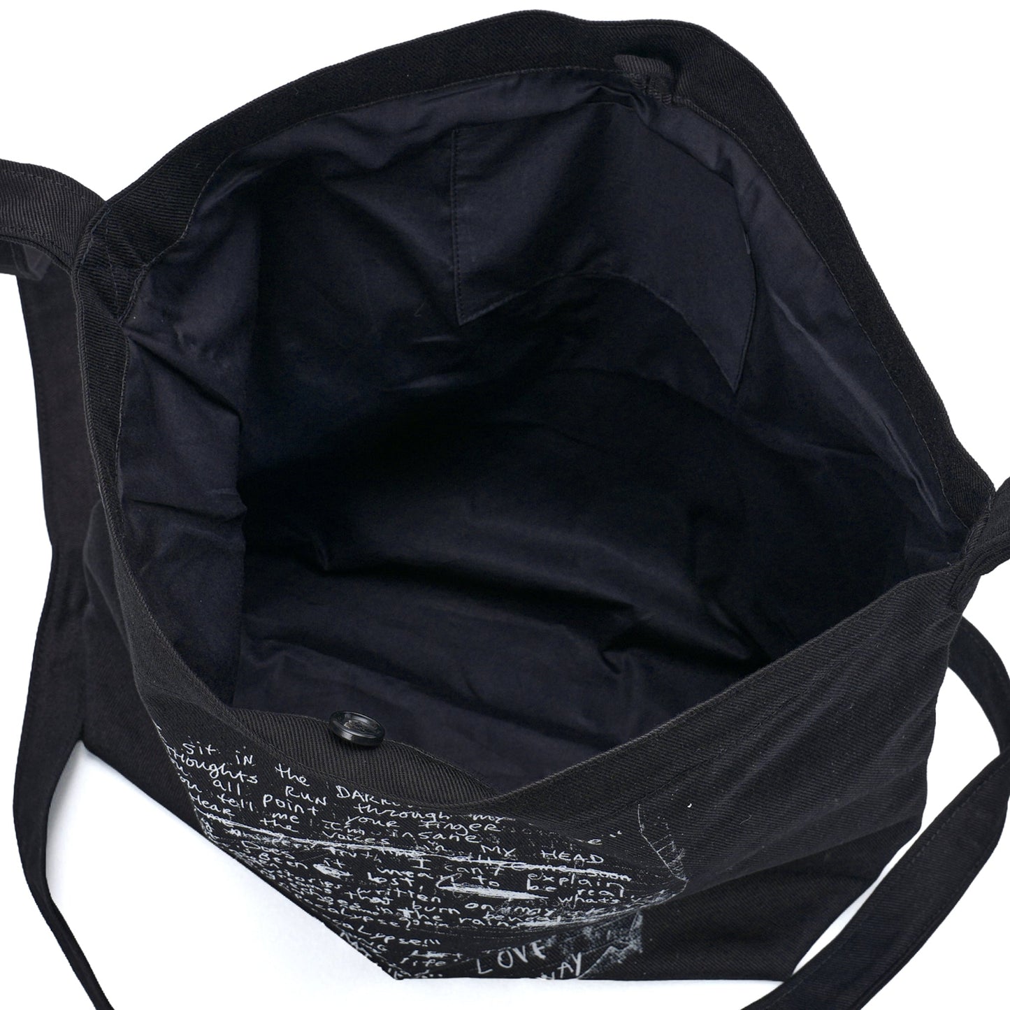 AD MEDIUM SHOULDER BAG WITH ADJUSTABLE STRAP "TEENAGE APOCALYPSE" PRINT / 099:BLACK