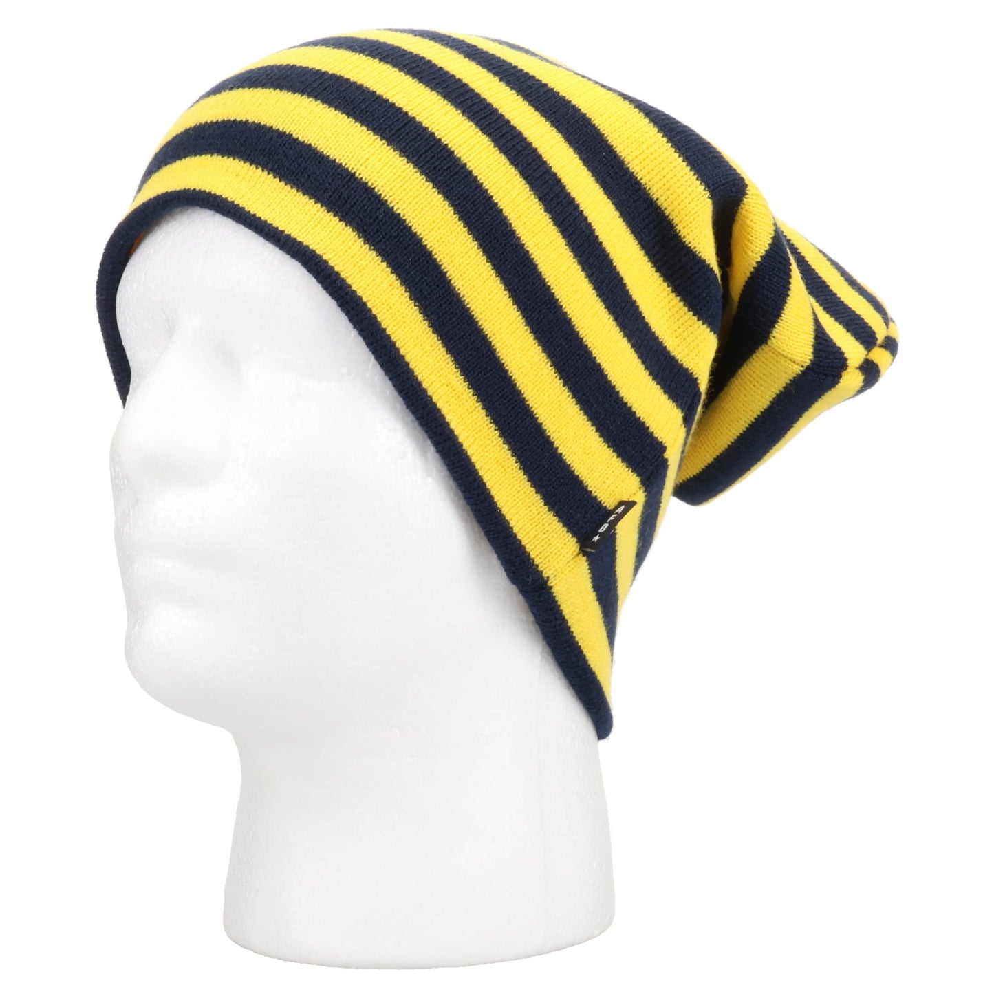 BORDER LONG BEANIE / YELLOW/NAVY