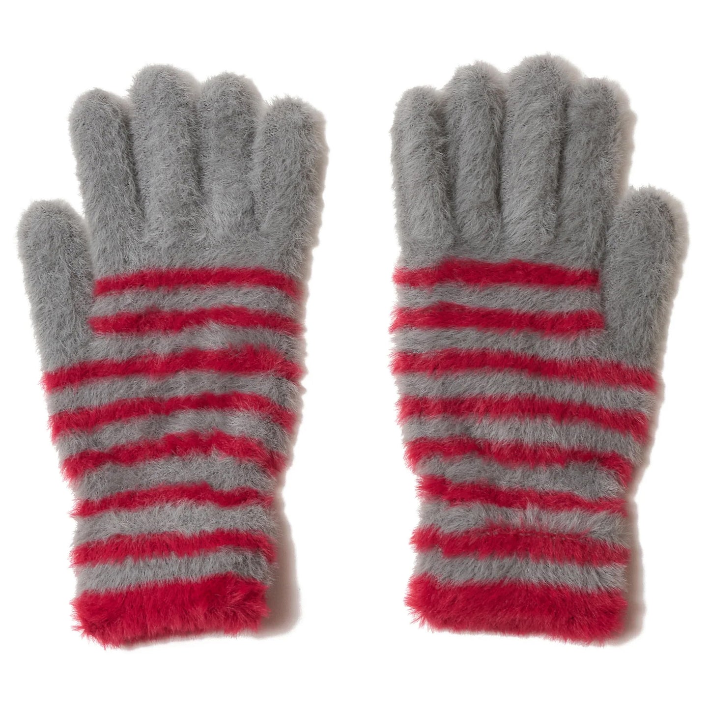 FLUFFY BORDER GLOVE / GREY