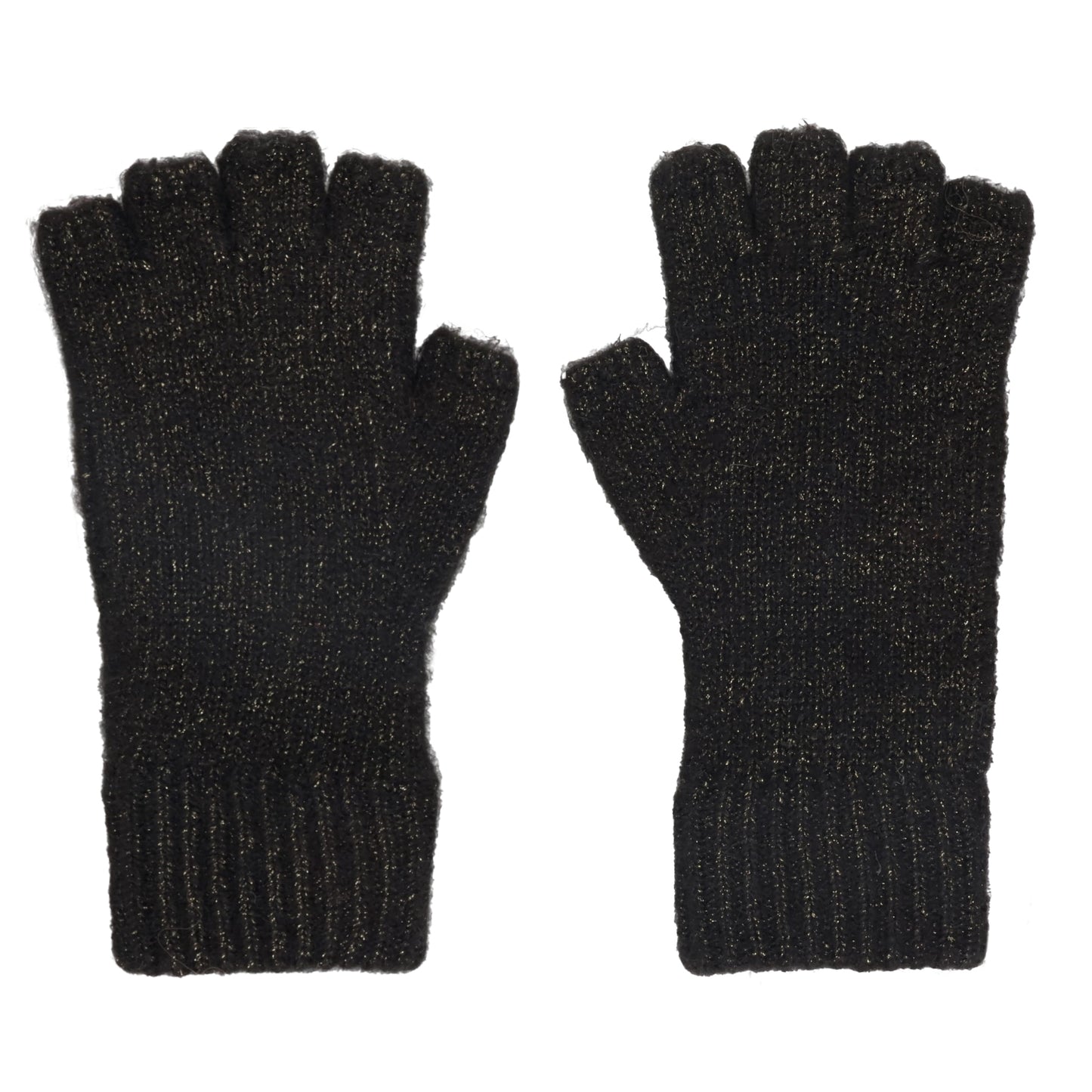 STAR FINGERLESS GLITTER GLOVE / BLACK