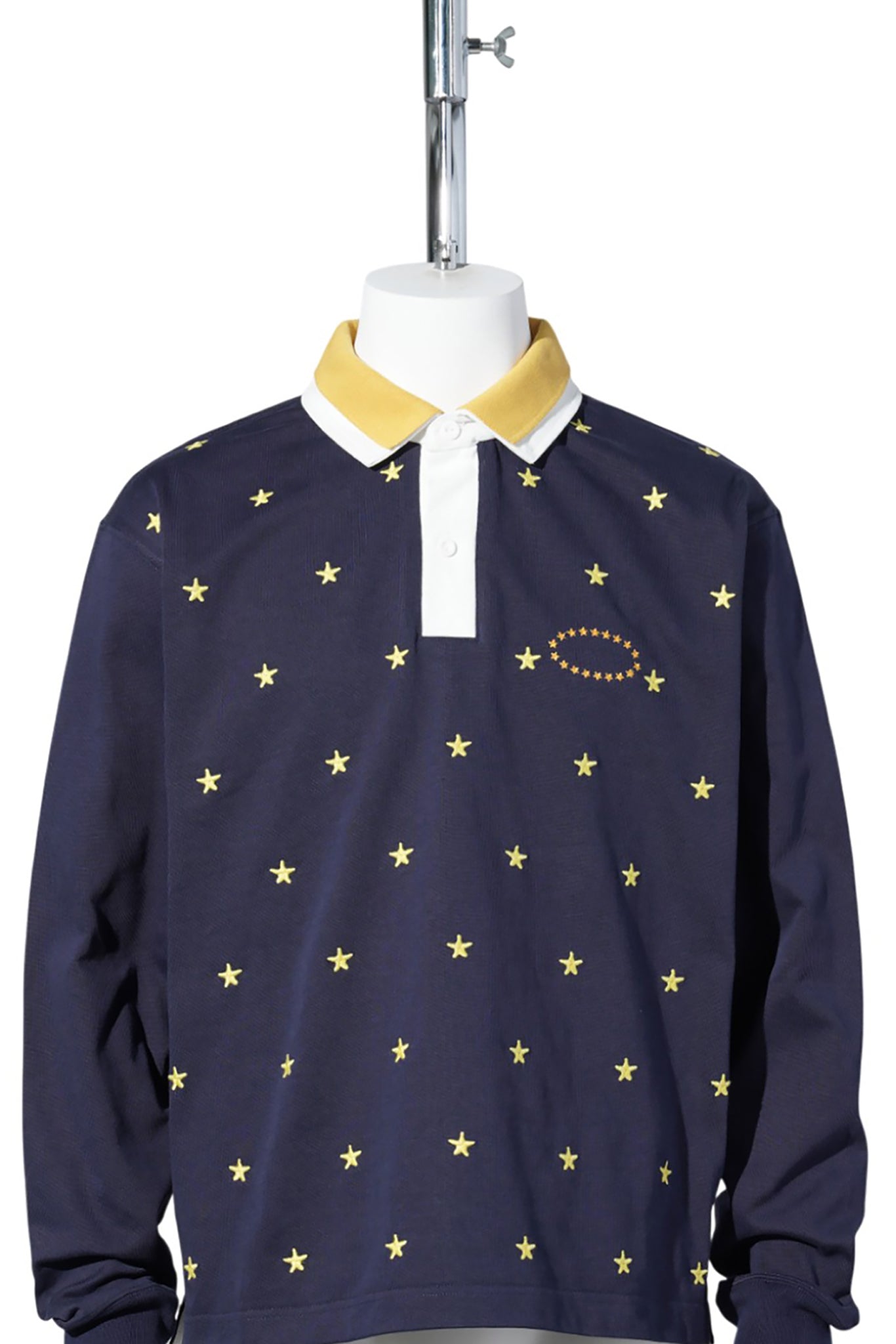 DOUBLE LAYERD LS POLO SHIRTS / NAVY