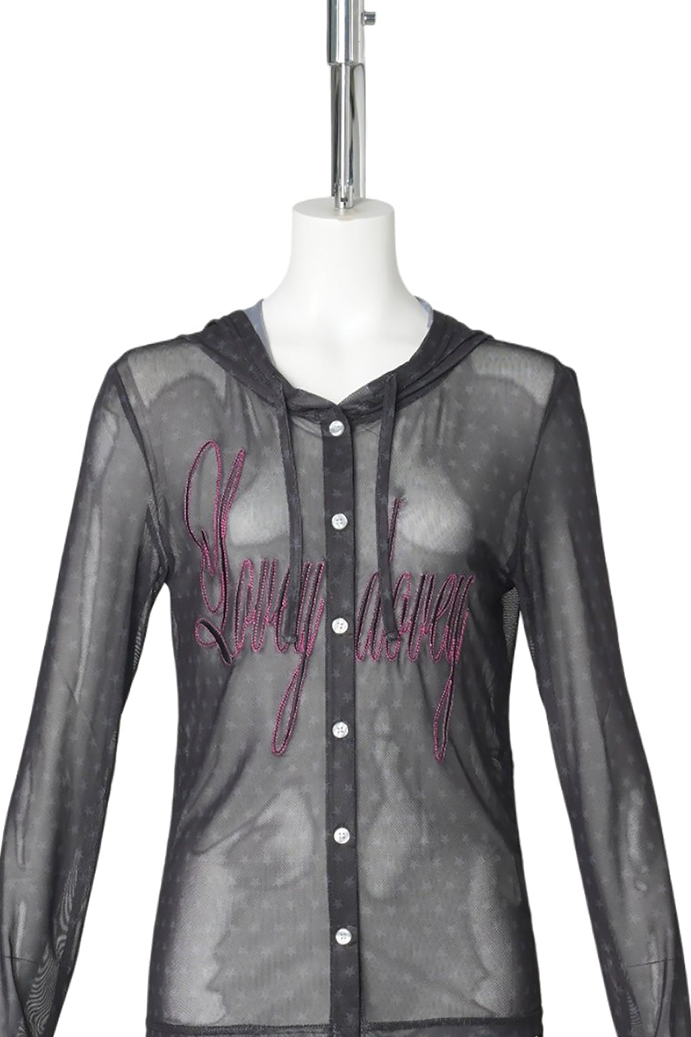 WMS STAR MESH BUTTON UP PARKA / BLACK