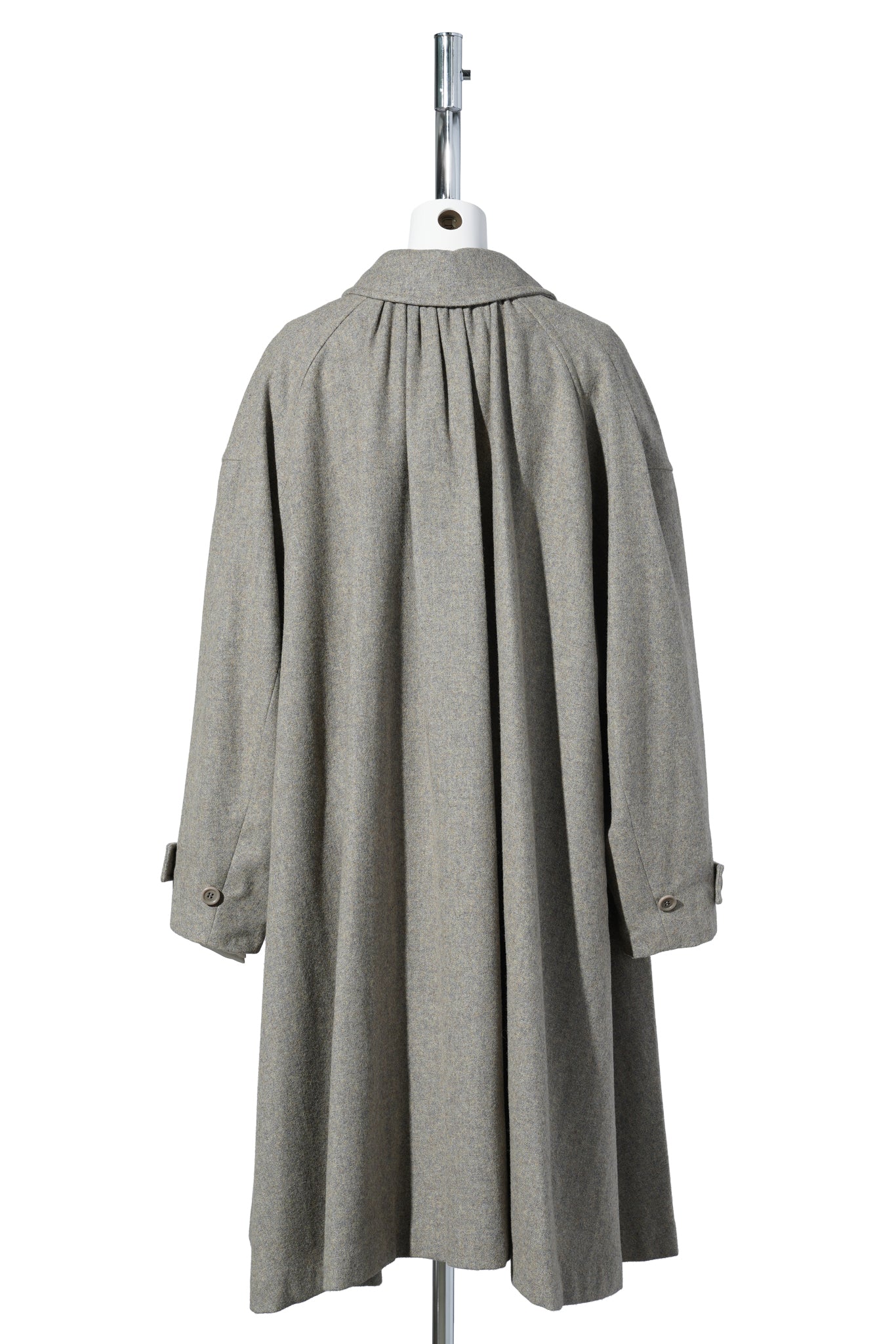 SHIRRING COAT / GREY BLUE