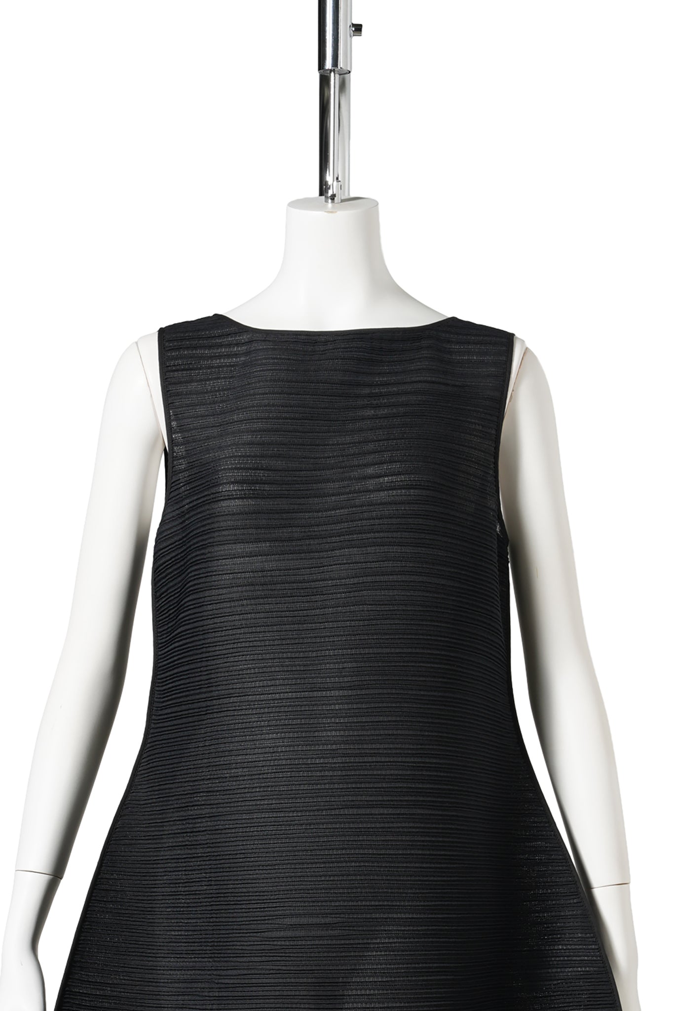 PLEATS HOURGLASS MINI DRESS / BLACK