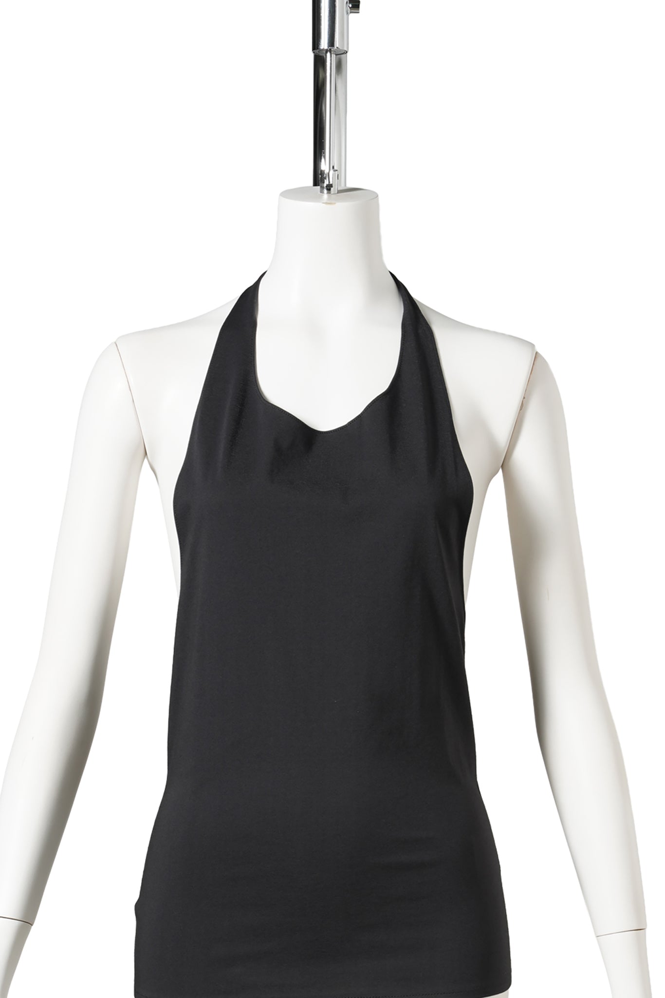 JERSEY HALTER NECK TOP / CHARCOAL