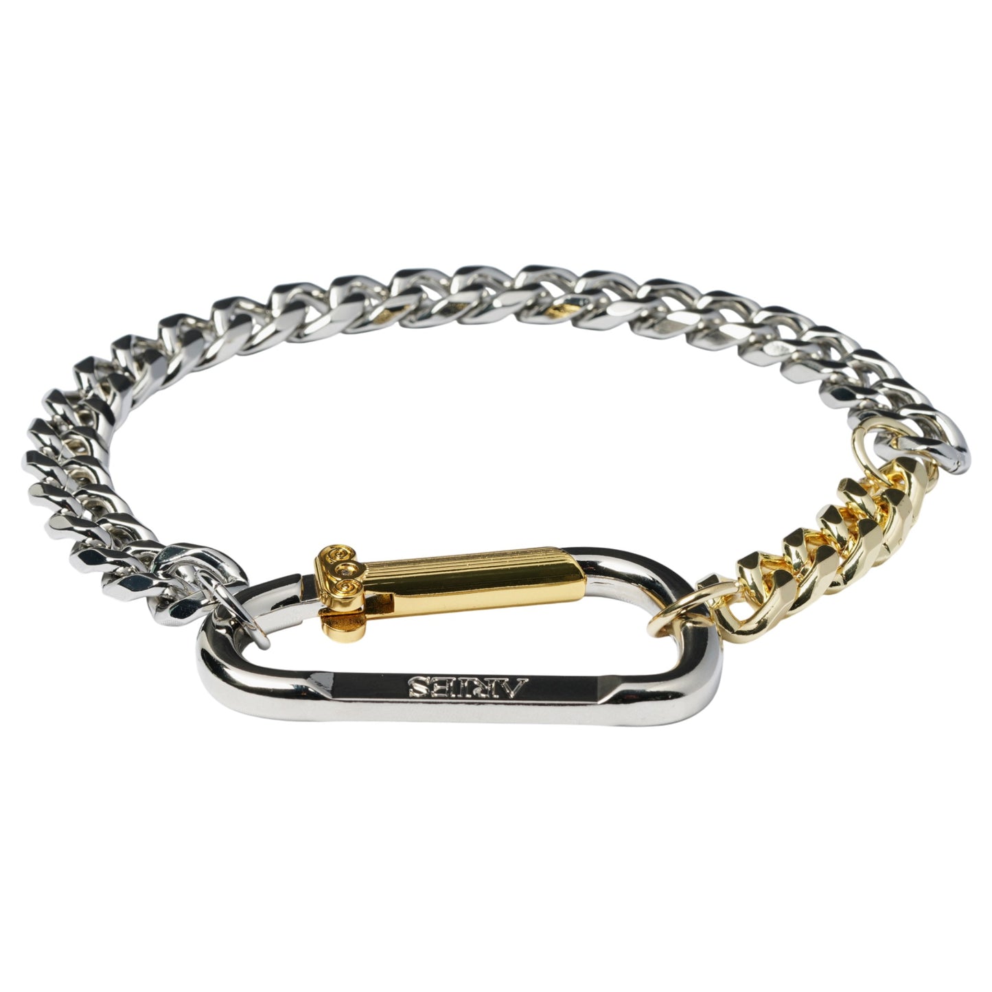 COLUMN CARABINER SILVER NECKLACE / SILVER