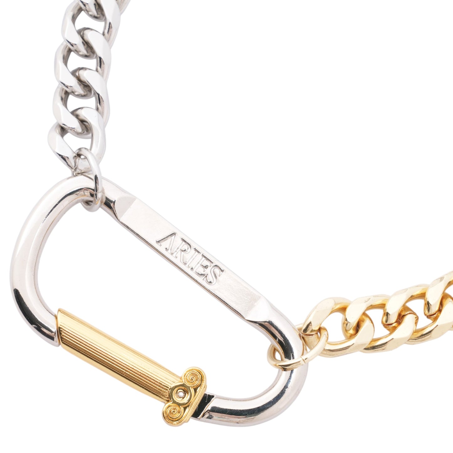 COLUMN CARABINER SILVER NECKLACE / SILVER