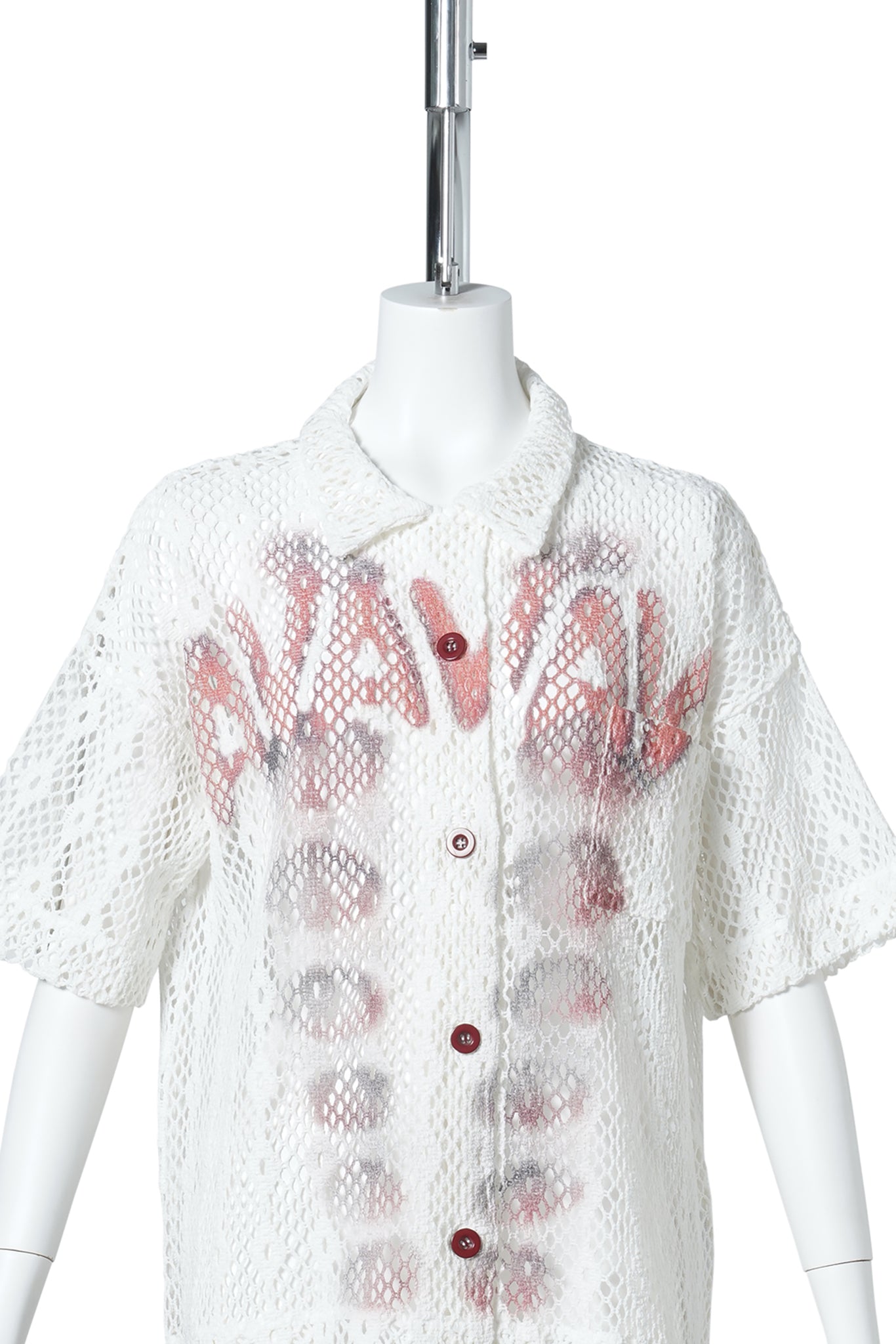 AVAVAV PRINTED CROCHET SHIRT / WHITE
