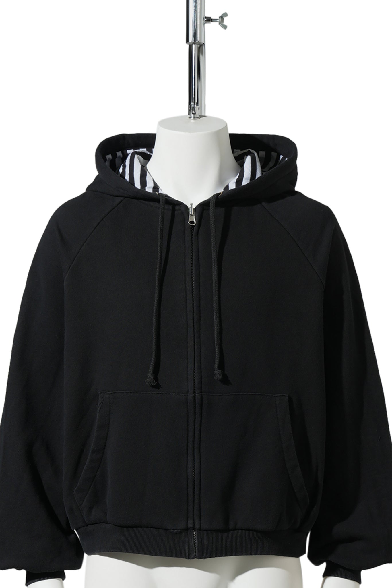 HENCH , REVERSIBLE ZIP-UP HOODIE / JET BLACK