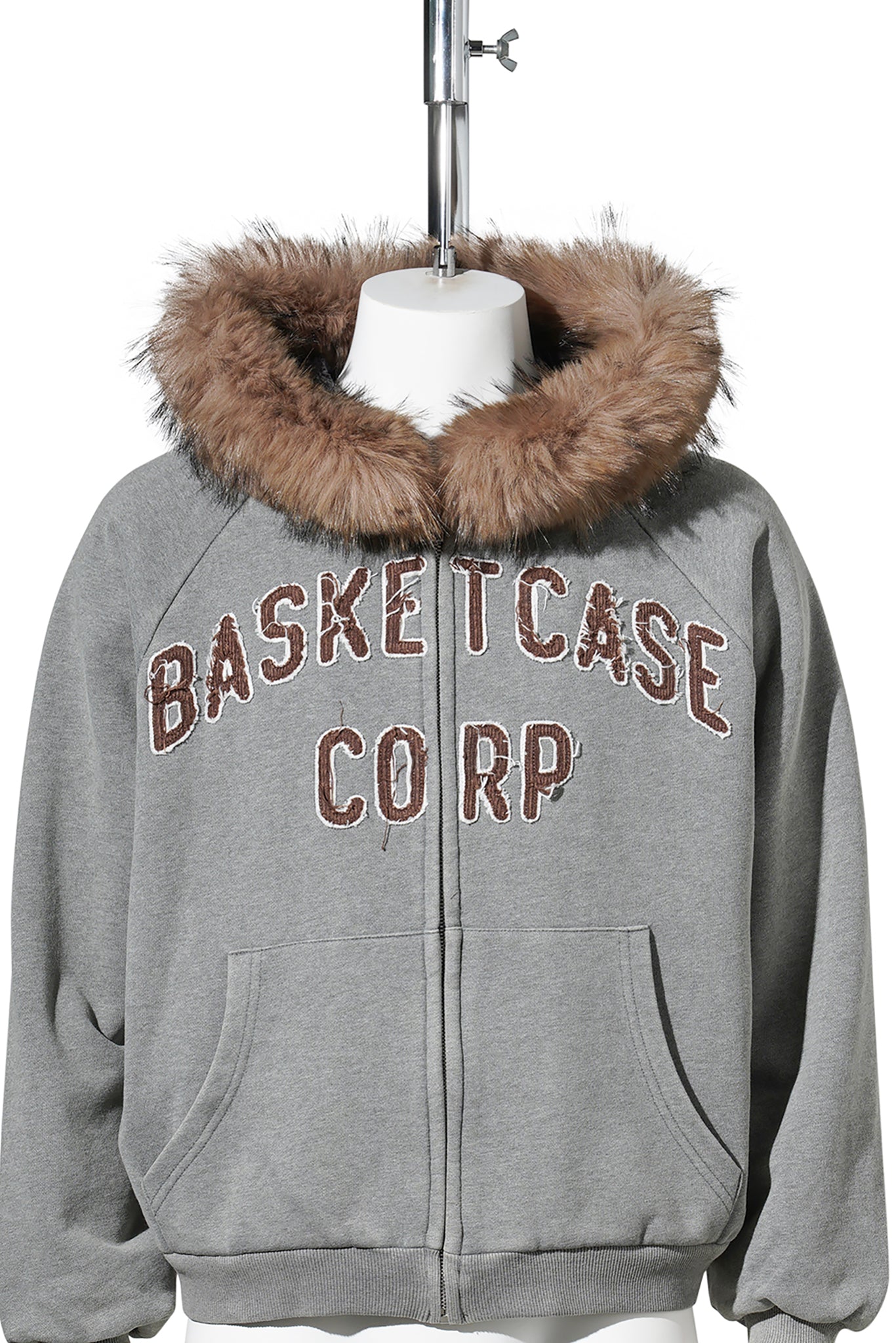 BC CORP, LINED ZIP HOODIE / DARK HEATHER GREY