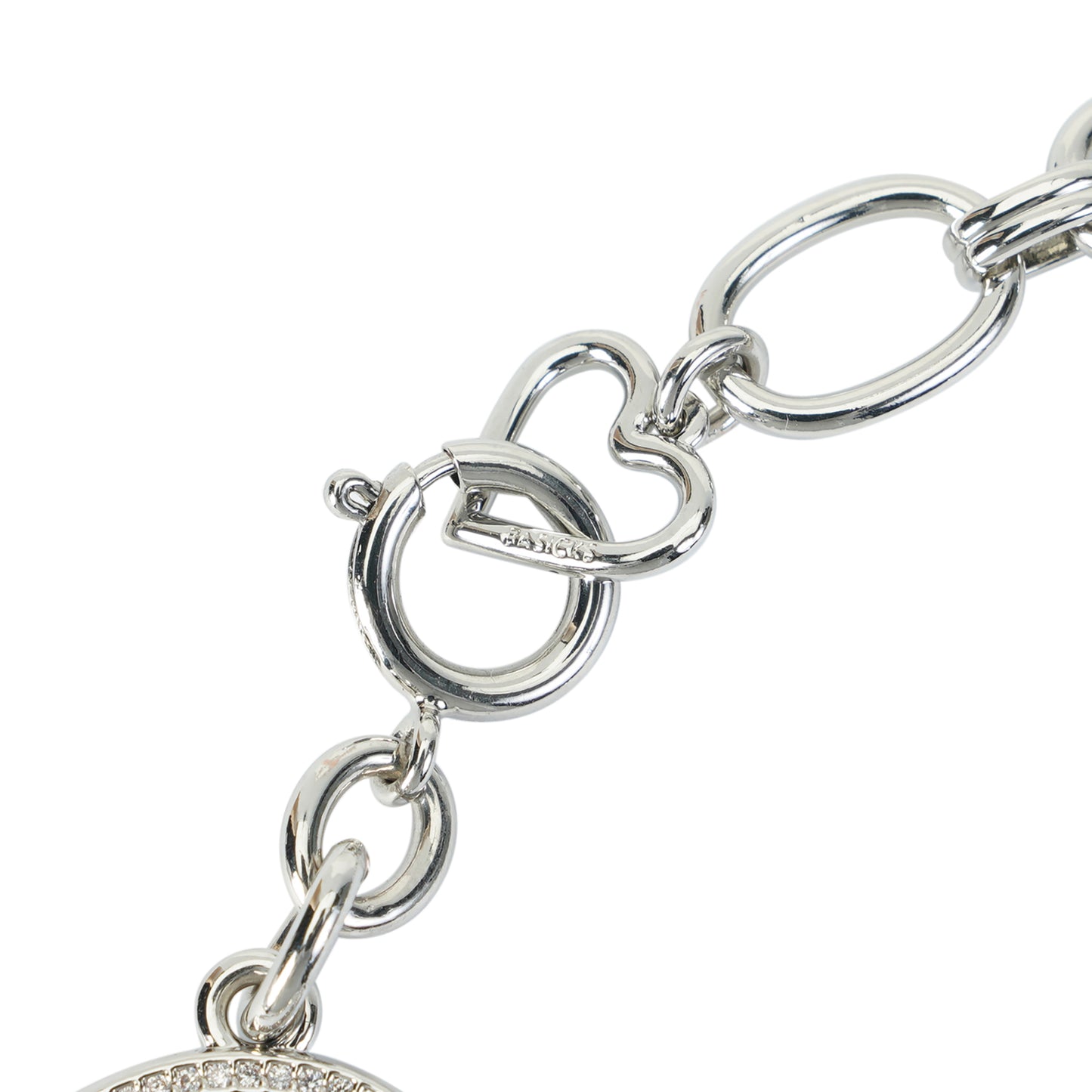 GOLD HEART MEGA NECKLACE / SILVER