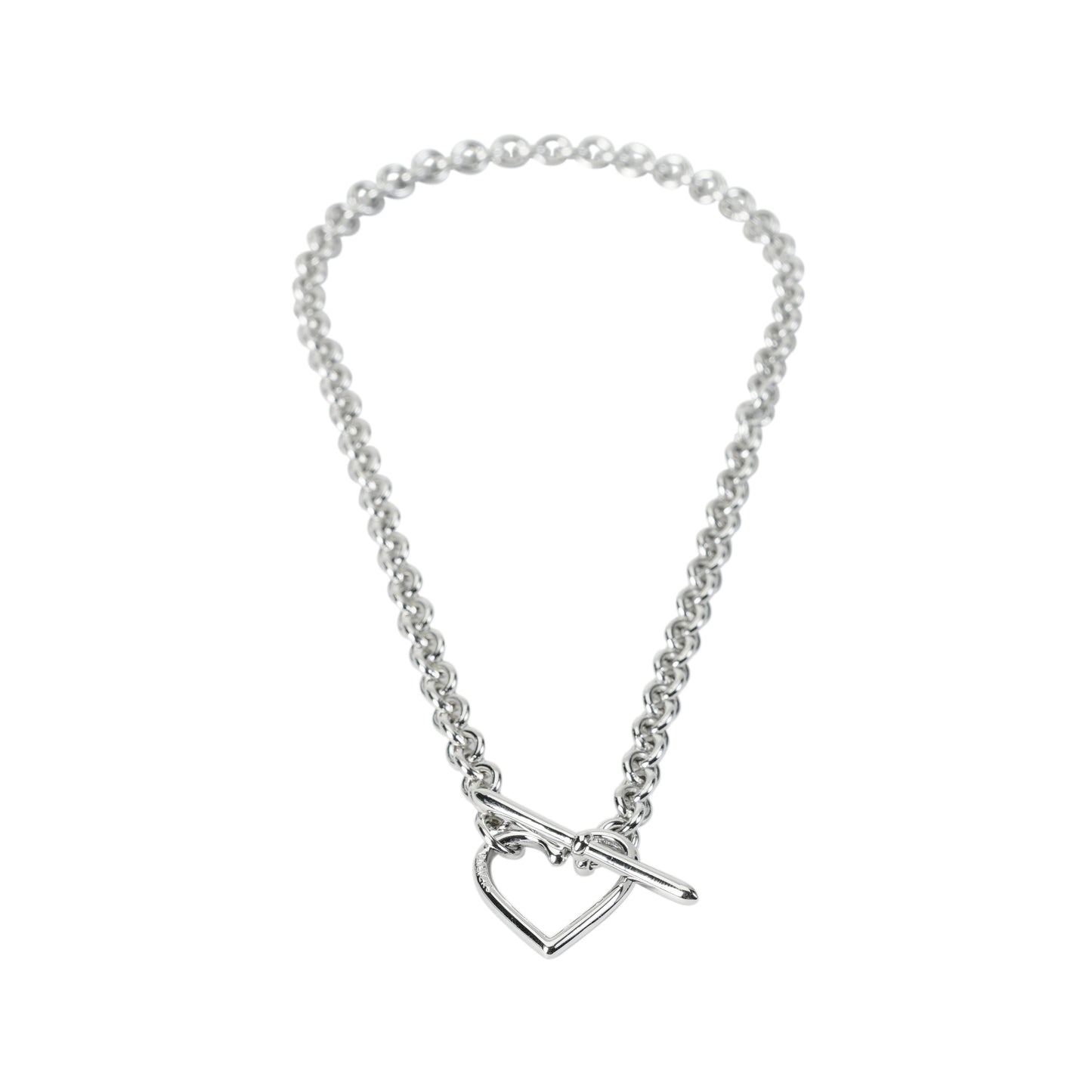 HEART NECKLACE (SMALL LINK) / SILVER