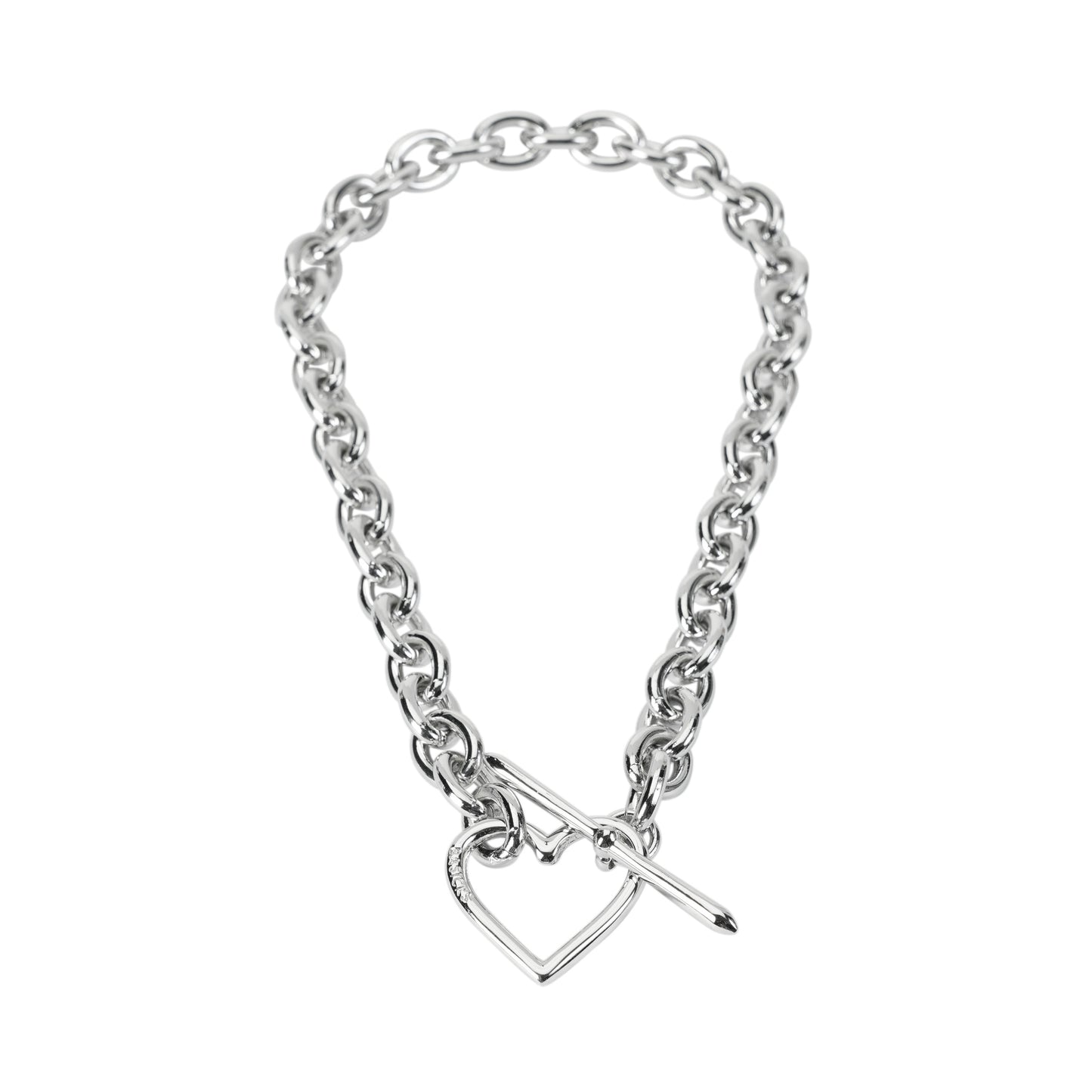 HEART NECKLACE (MEDIUM LINK) / SILVER