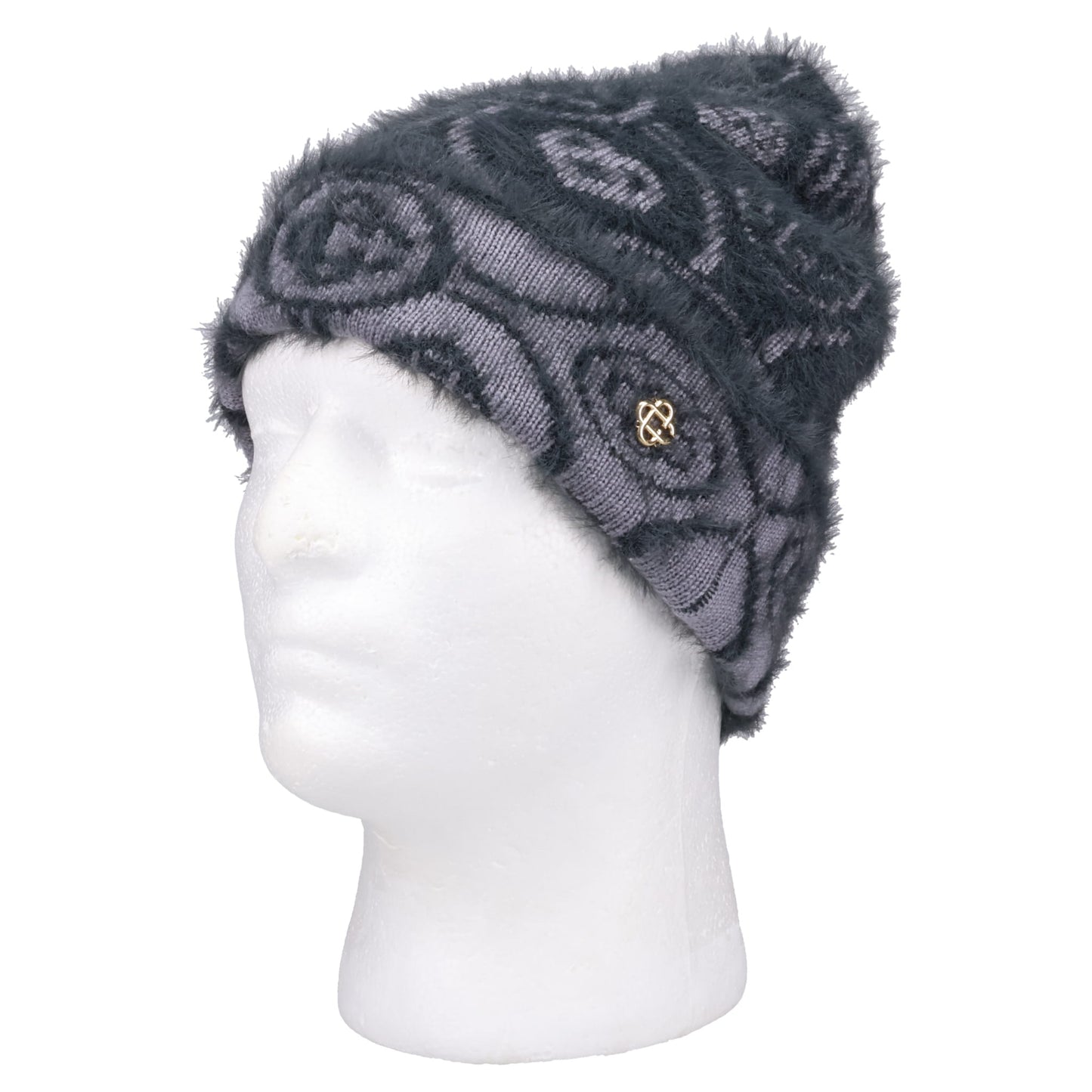 FLUFFY MONOGRAM BEANIE / CSB072:GREY