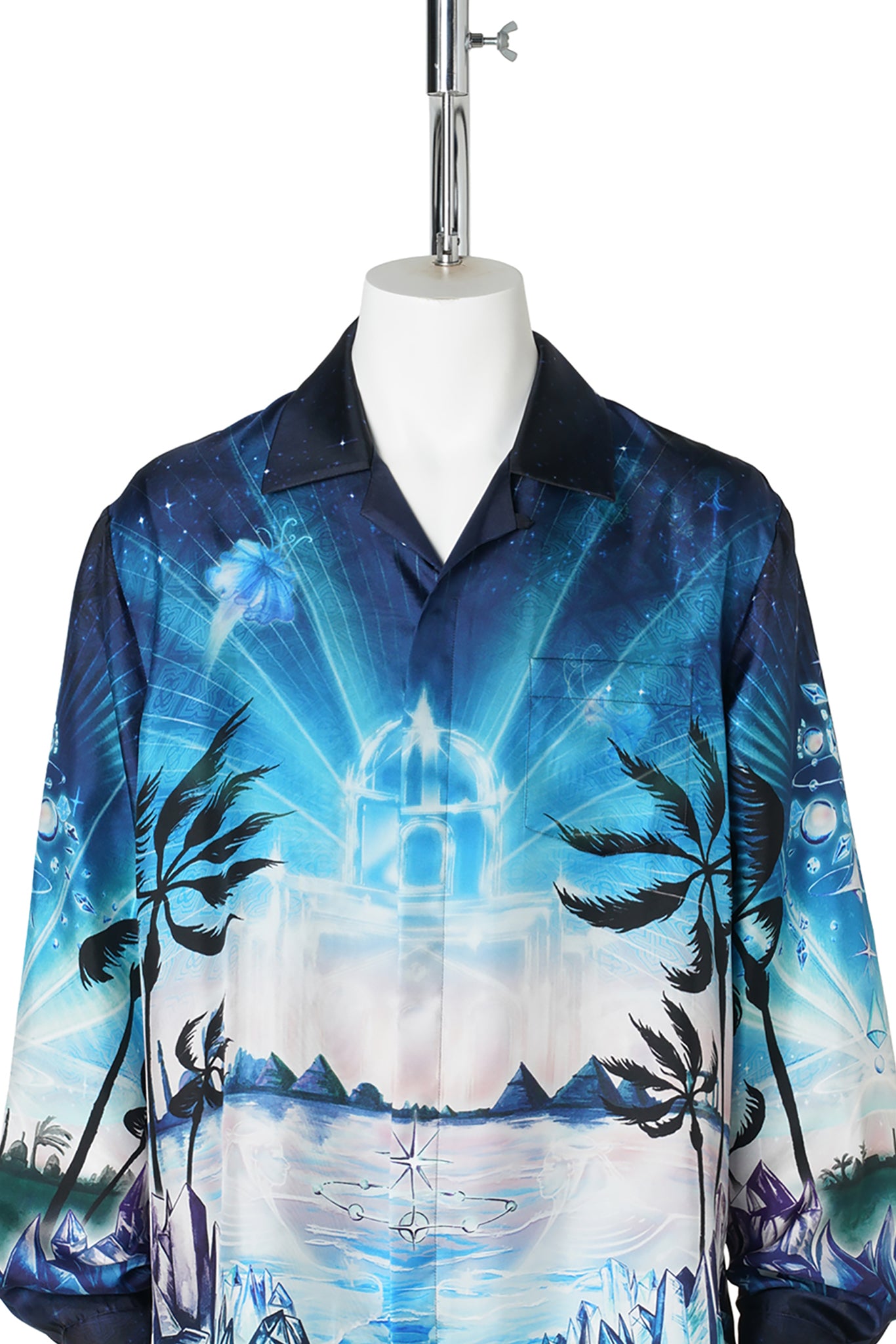 CUBAN COLLAR LS SHIRT / CSB316:CRYSTAL ALCHEMY