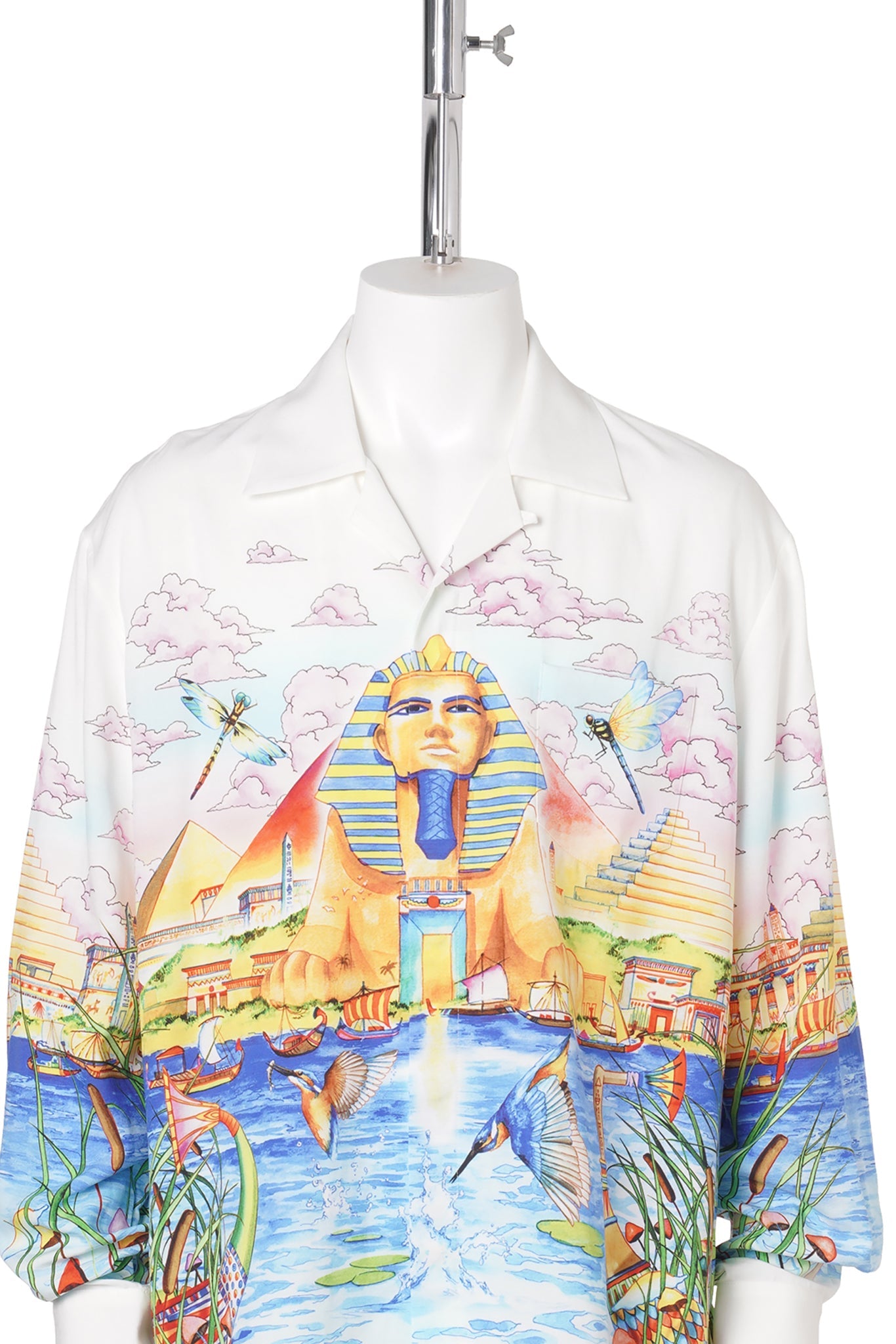 EGYPT AS IT WAS CUBAN COLLAR LS LINEN SHIRT / CSB161:EGYPT AS IT WAS