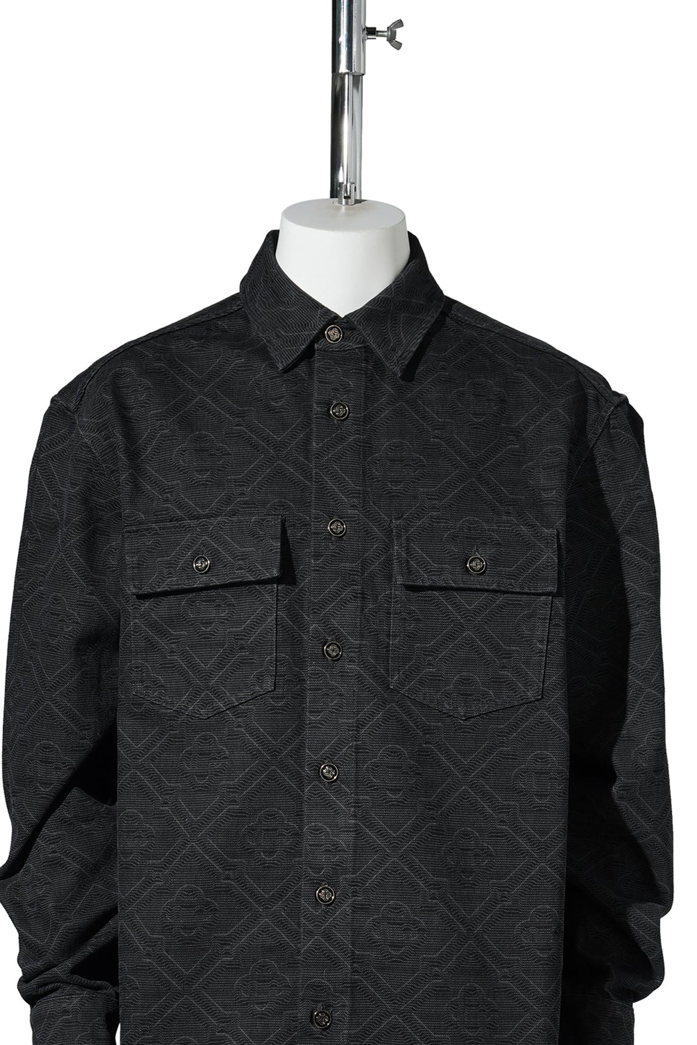 LASER MONOGRAM DENIM SHIRT / CSB047:BLACK LASER