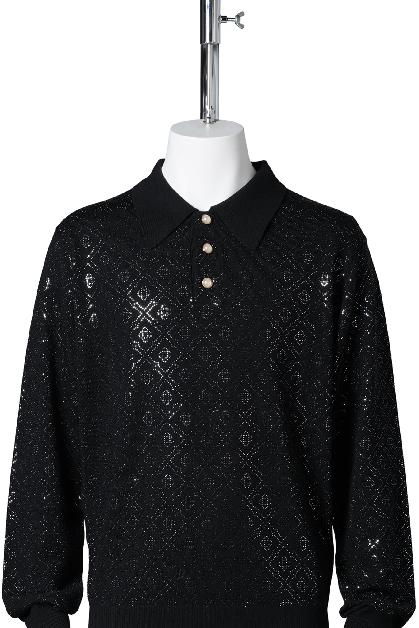 HOTFIX MONOGRAM LONG SLEEVE POLO SHIRT / CSB102:HOTFIX MONOGRAM