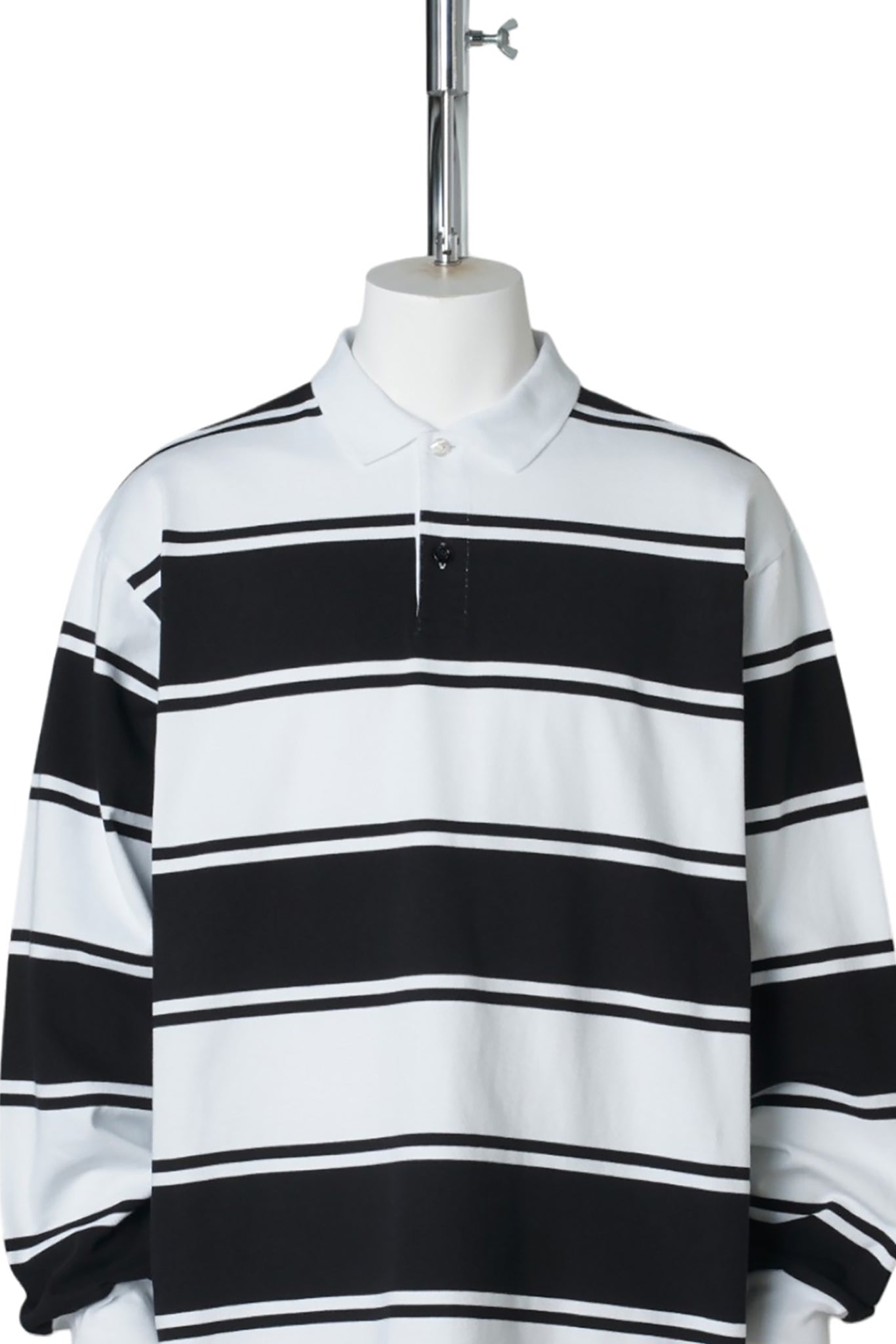 L/S POLO / 1070:BLACK/WHITE