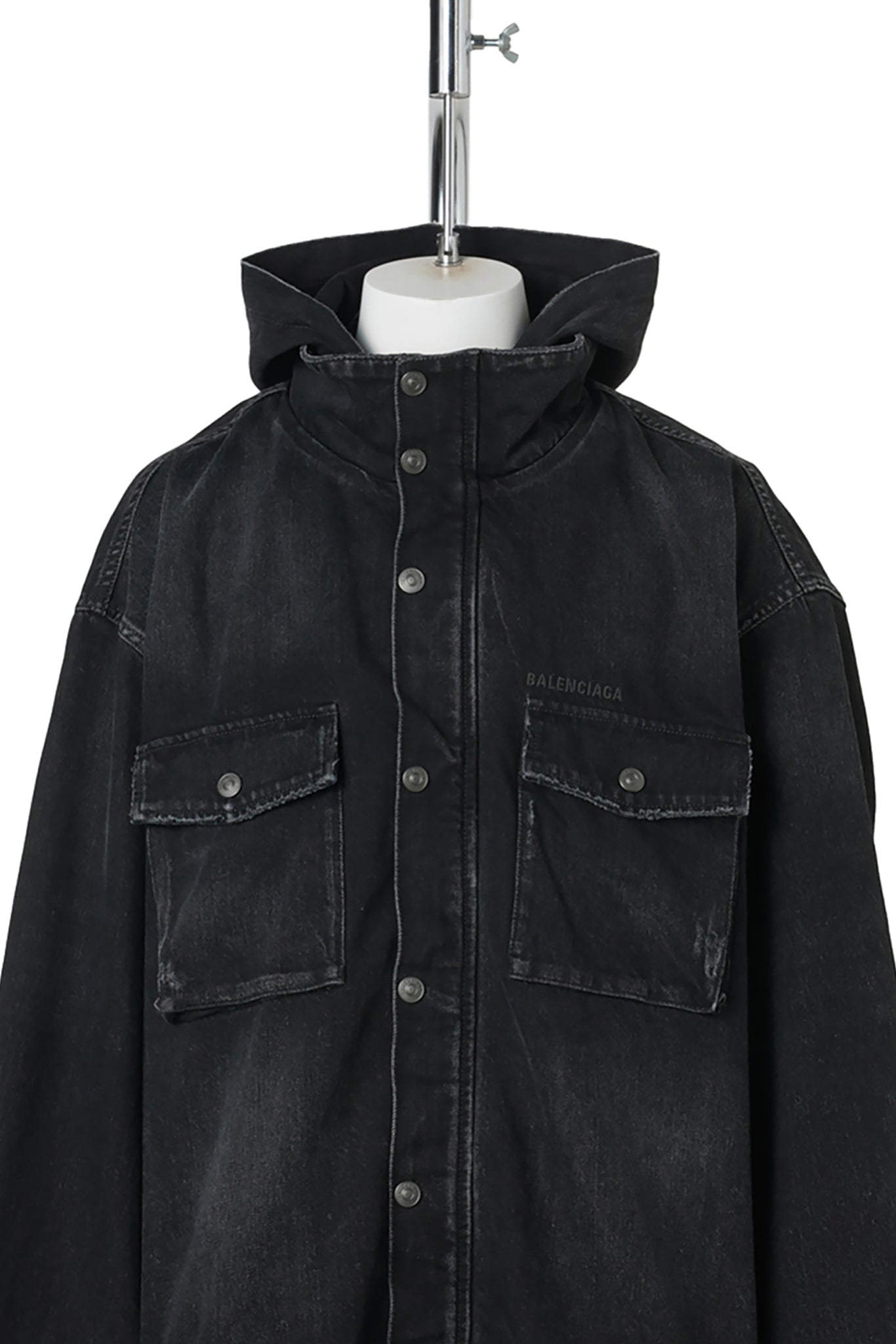 DENIM CARGO JACKET / 1000:BLACK