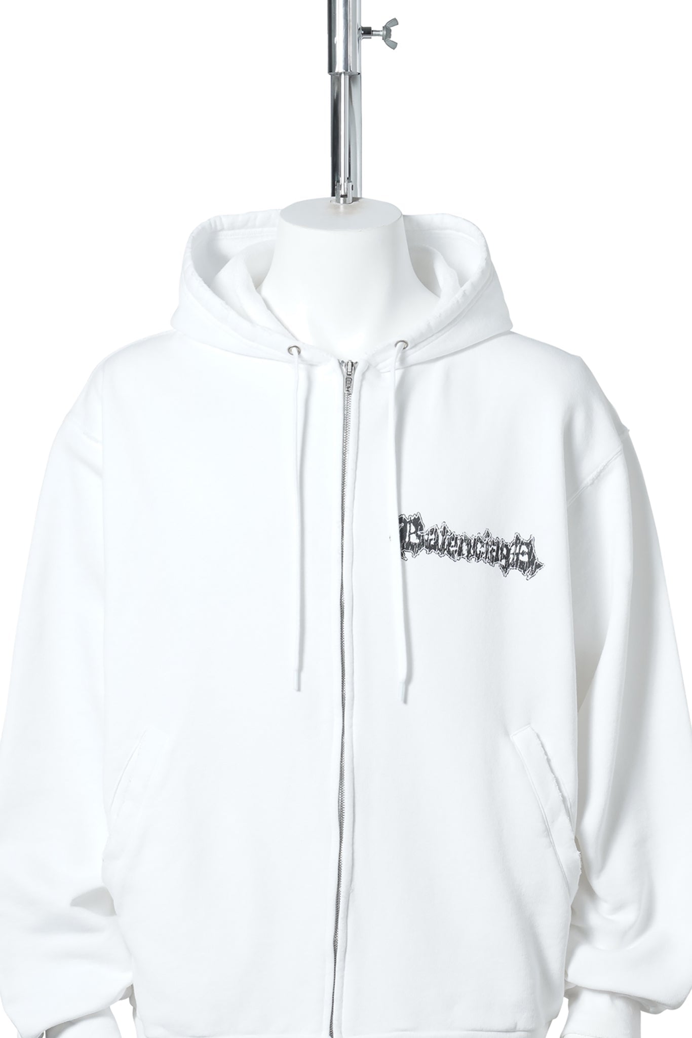 OVERSIZED ZIP-UP HOODIE / 9000:WHITE