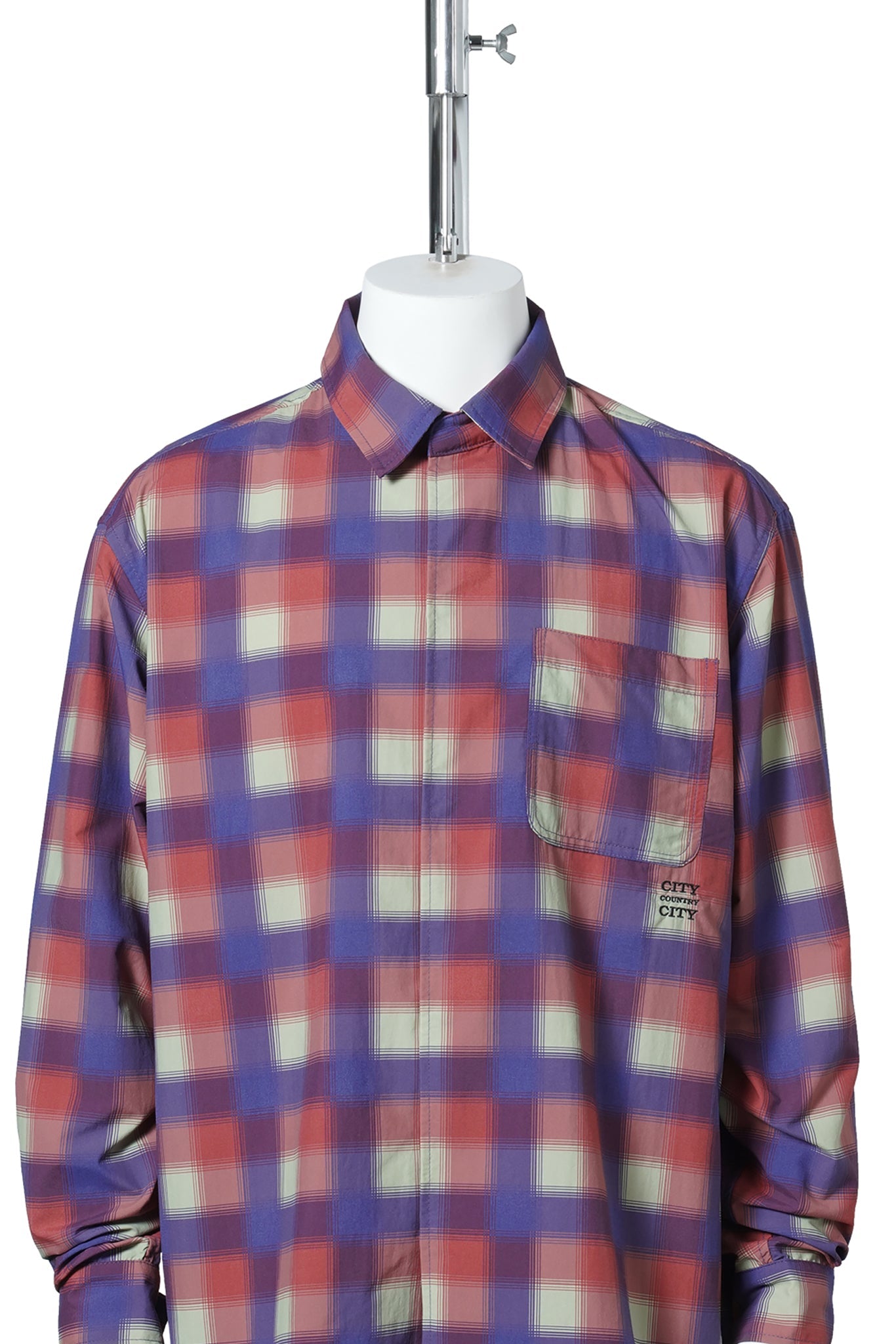 TASLAN NYLON CHECK SHIRT / RED