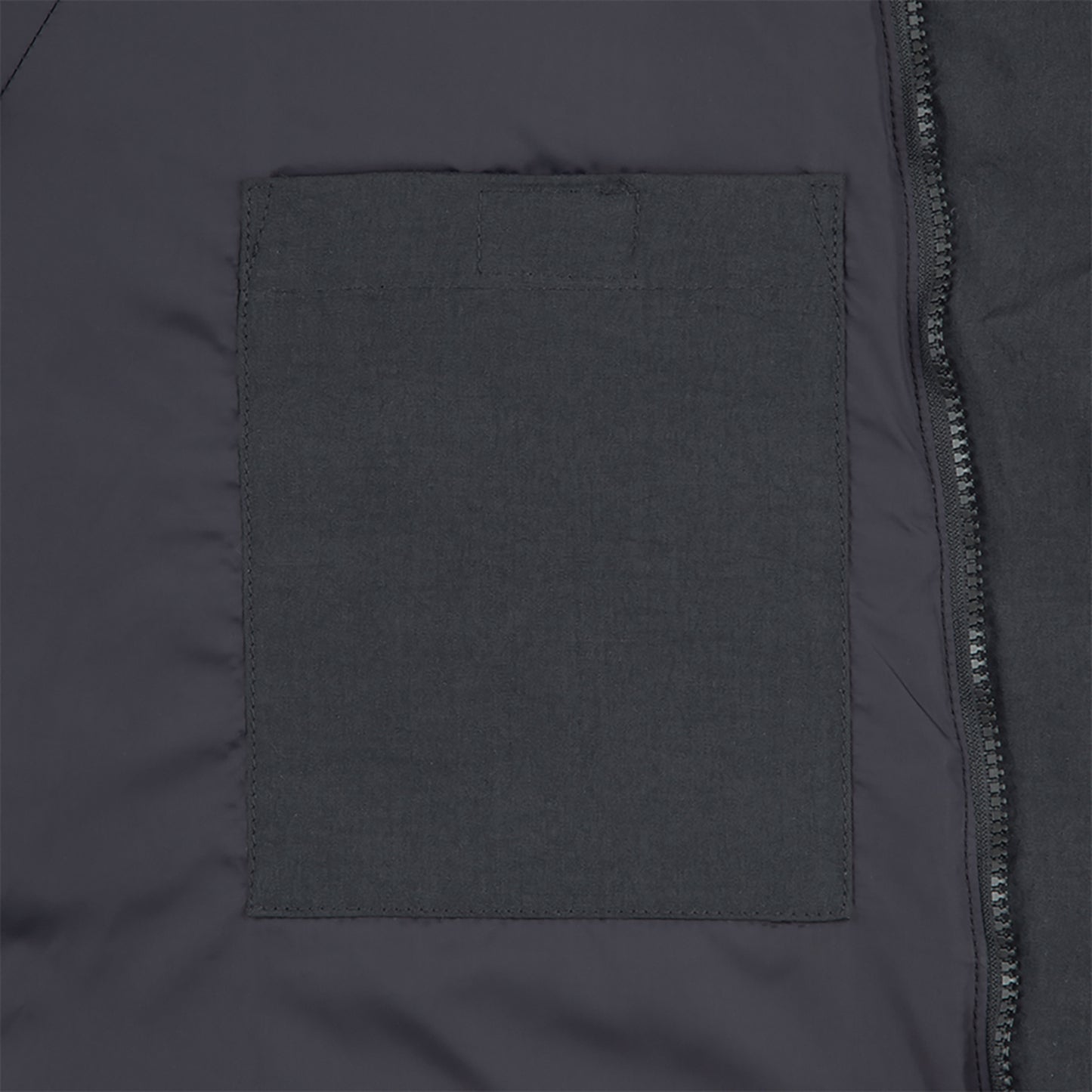 DIAGONAL FLAP PUFF JACKET / BLACK