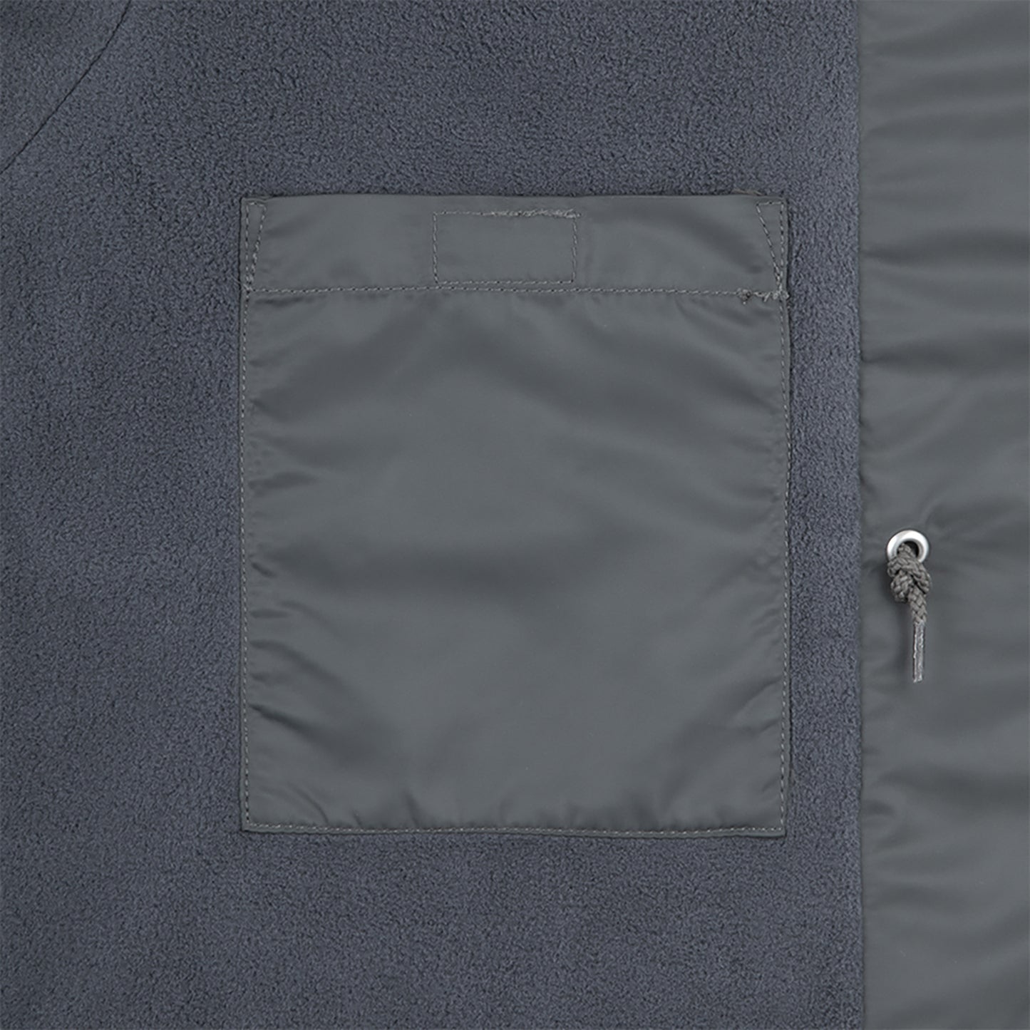 SYNTH FUR HOOD ZIP COAT / GREY