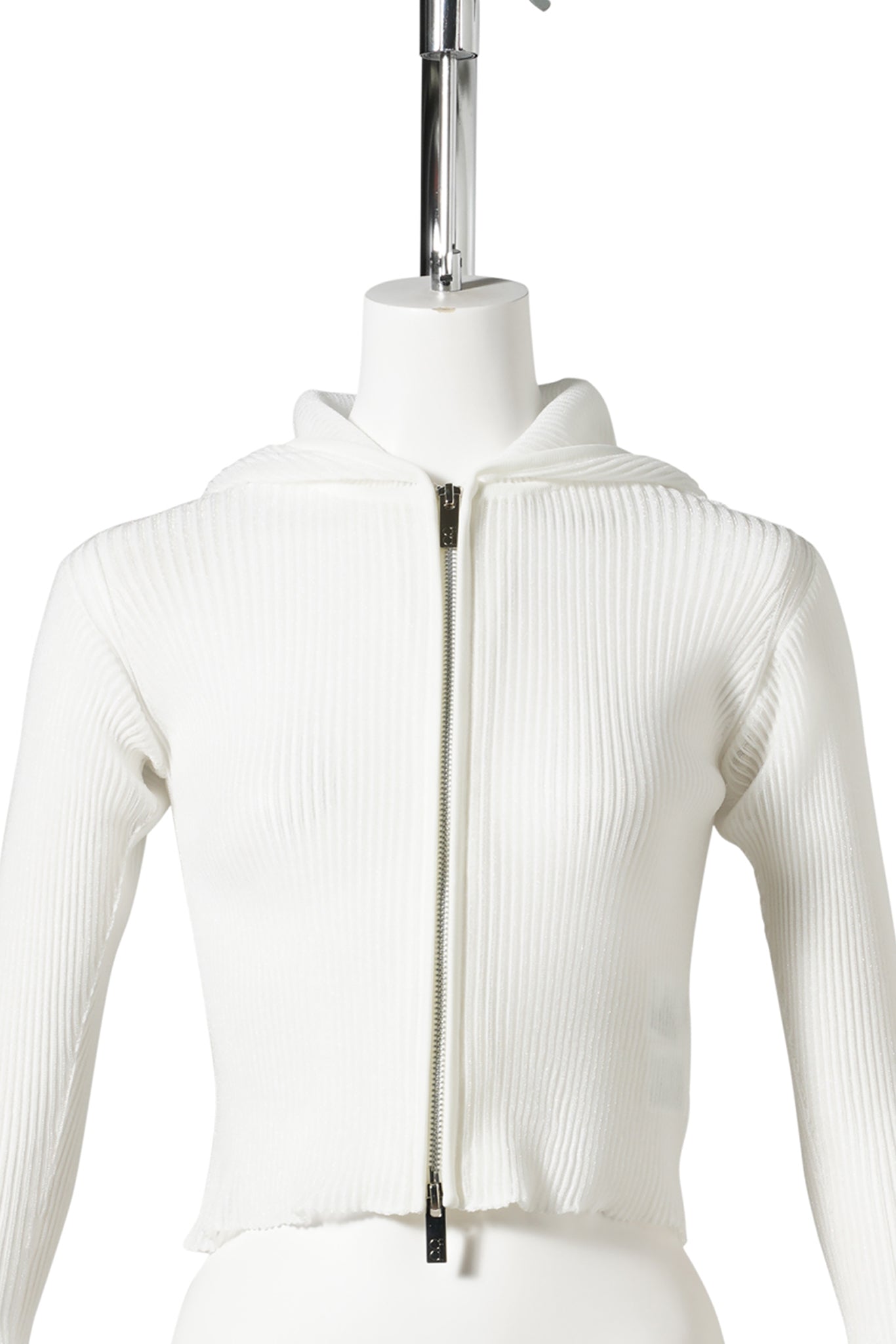 HYPHA LUCENT GLITTER-HOODIE JACKET / WHITE-OPAL