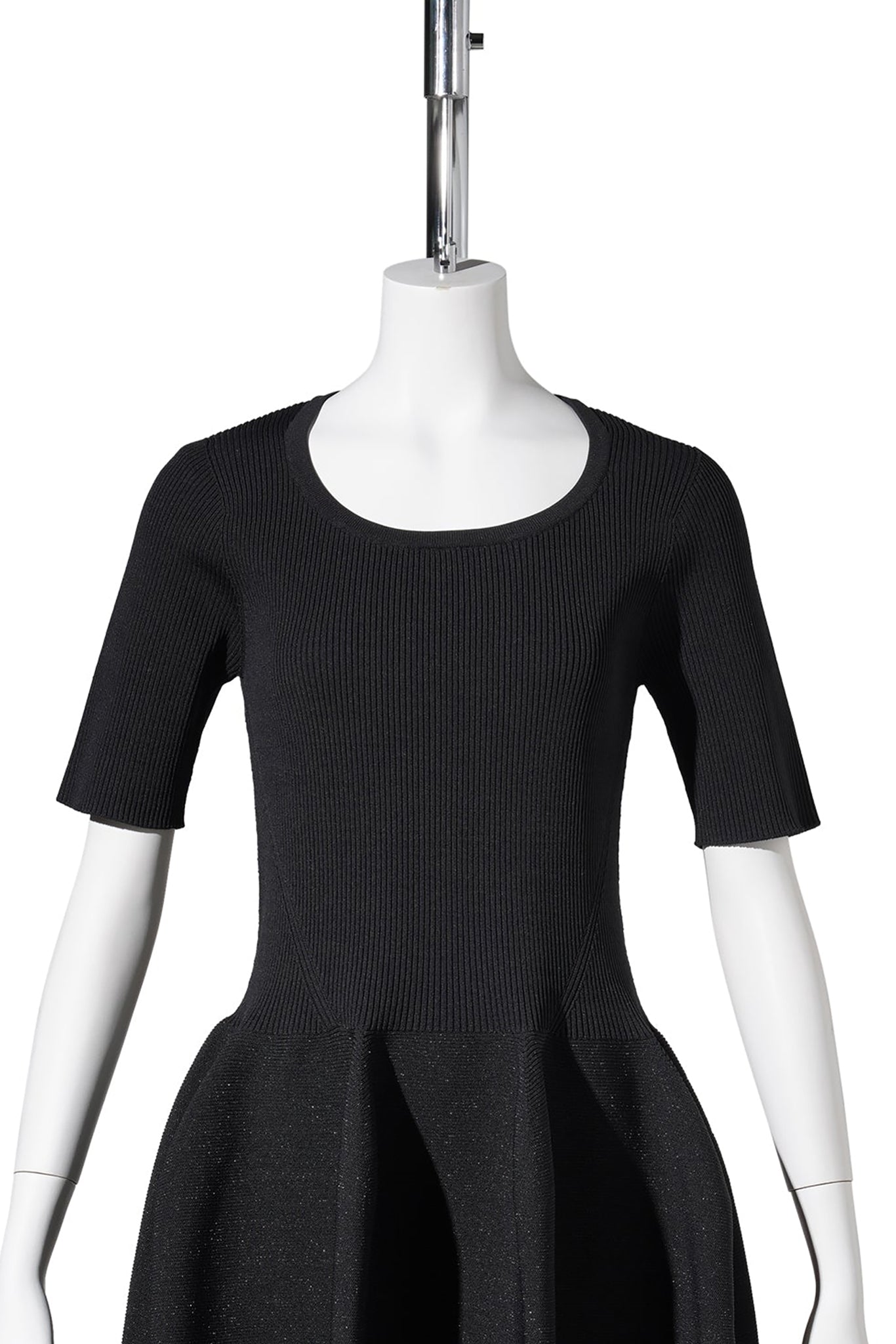 POTTERY HS GLITTER-ROUNDNECK SHORT SLEEVE MINI DRESS / BLACK/BLACK