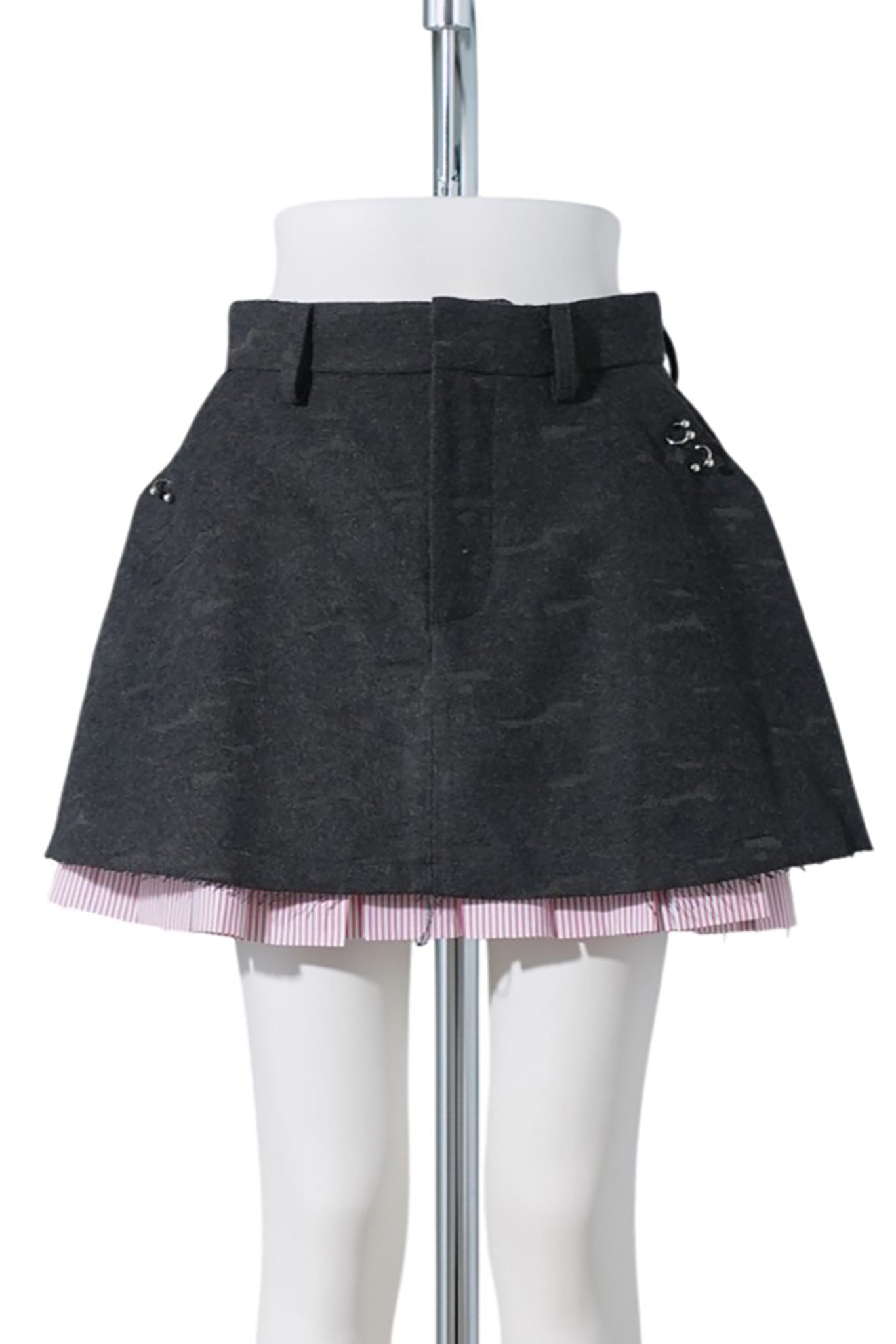 ABERDEEN SKIRT / GREY/RED STRIPE