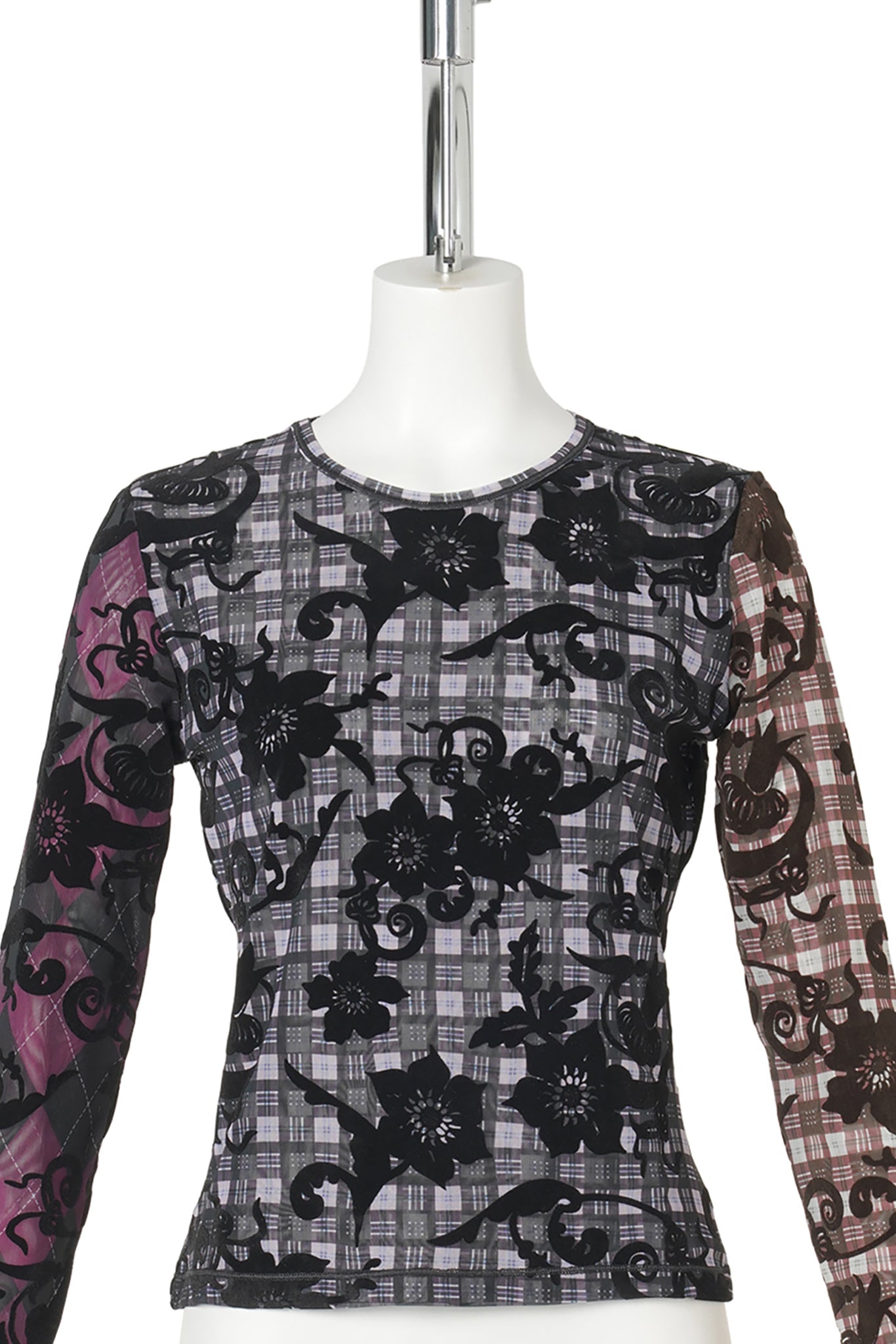 DUCHESS FLOCKED MESH LS TOP / MULTI