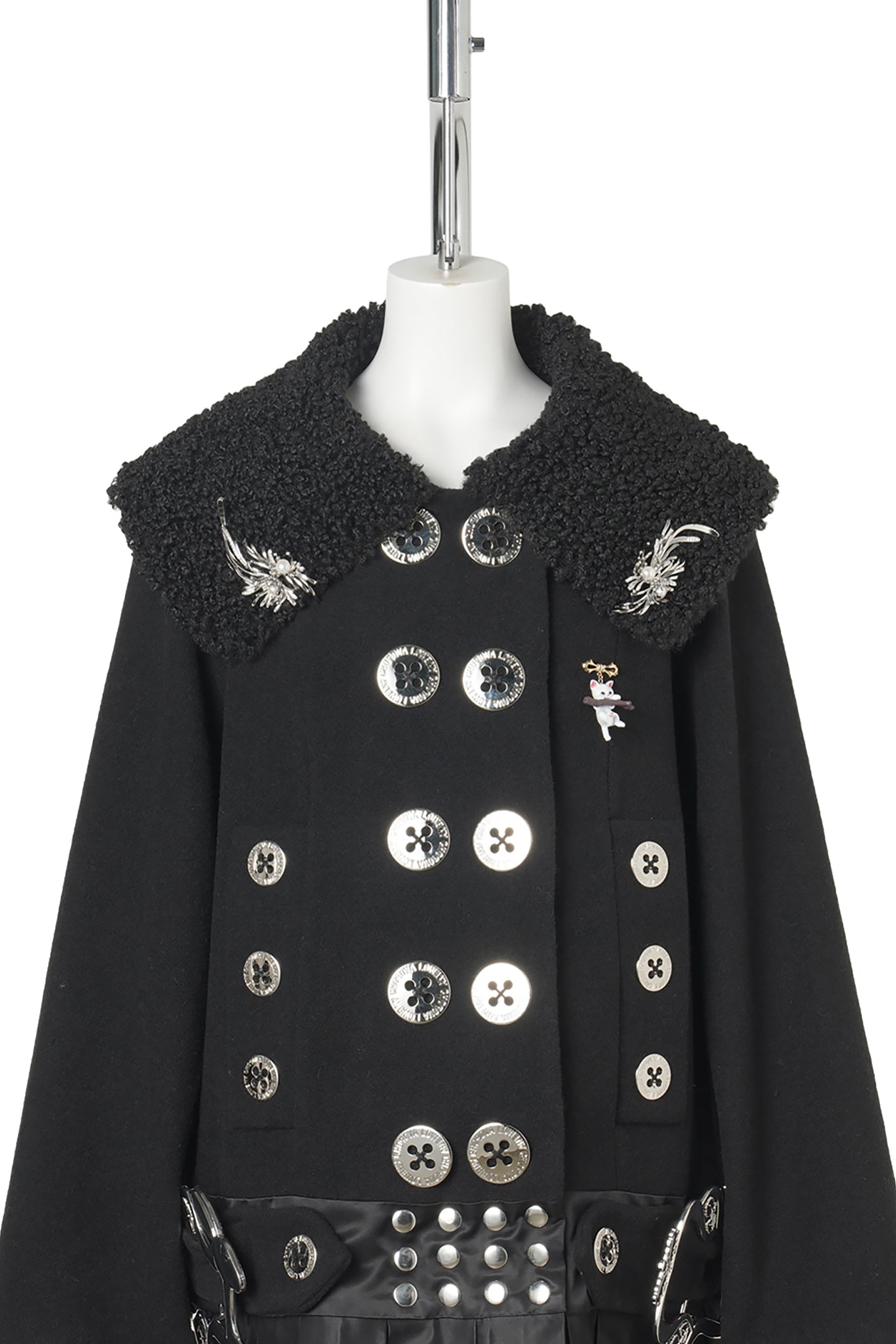 BLACK FUDGE BUCKLE COAT / BLACK