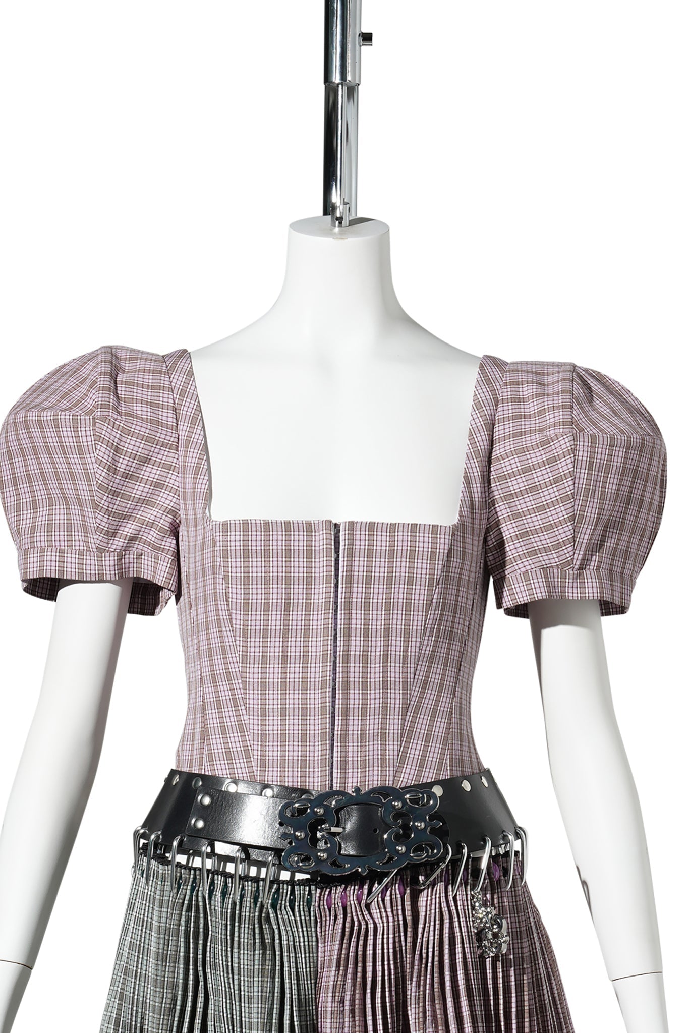 CARLY CARABINER DRESS / PINK AND GREEN