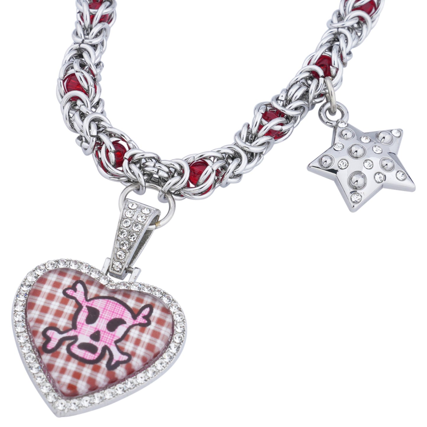 SKULL AND CROSS BONES NECKLACE / MULTI